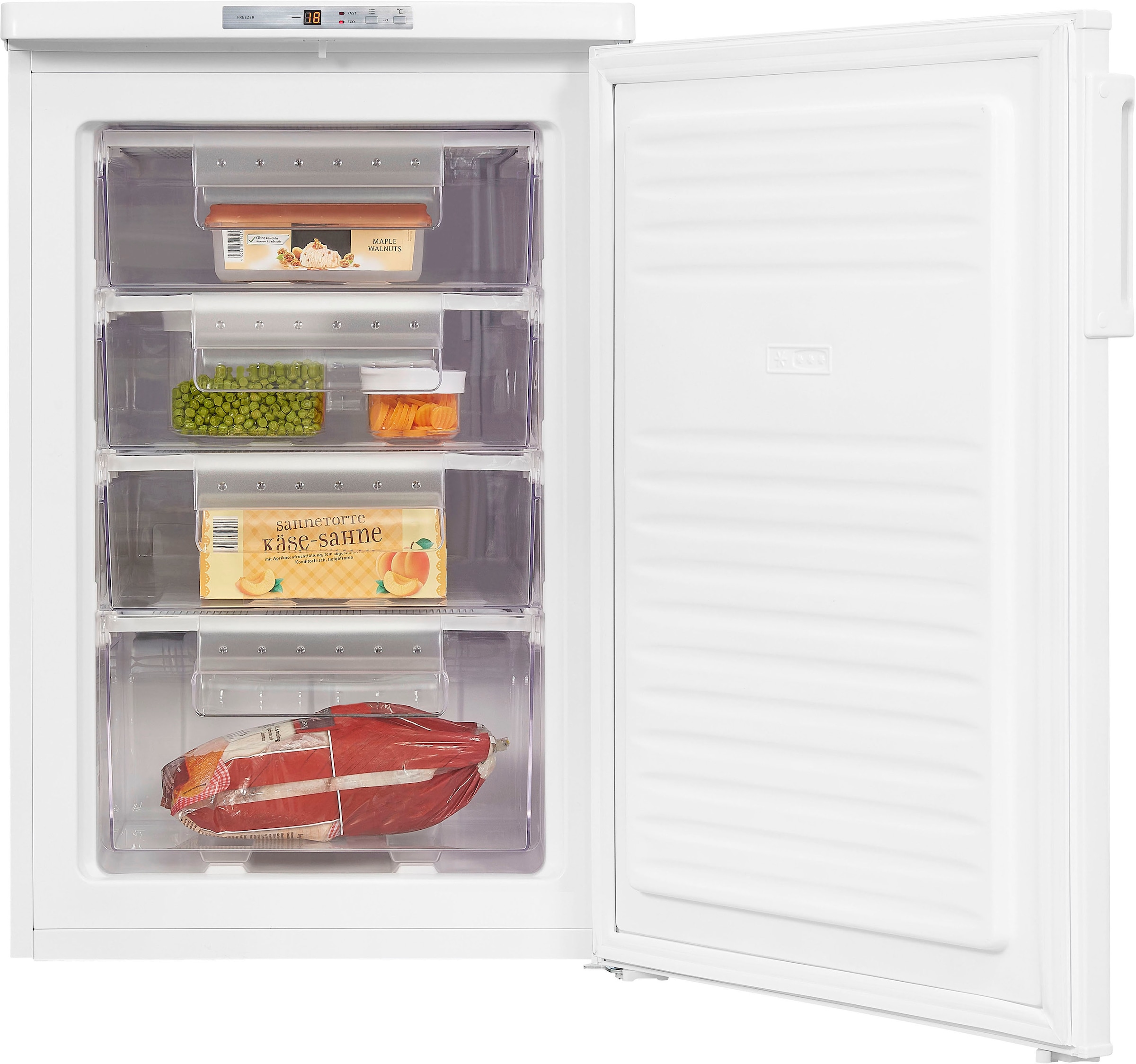 exquisit Gefrierschrank »GS80-HE-040D«, 85,5 cm hoch, 55 cm breit, 91 Liter Nutzinhalt, Schnellgefrieren, 4 Sterne Gefrieren