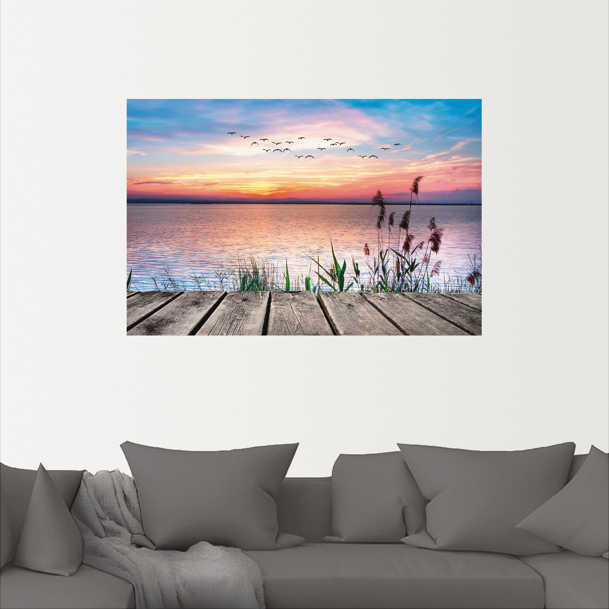 Artland Wandbild »Der See in den Farben der Wolken«, Gewässer, (1 St.), als Alubild, Outdoorbild, Leinwandbild, Poster, Wandaufkleber