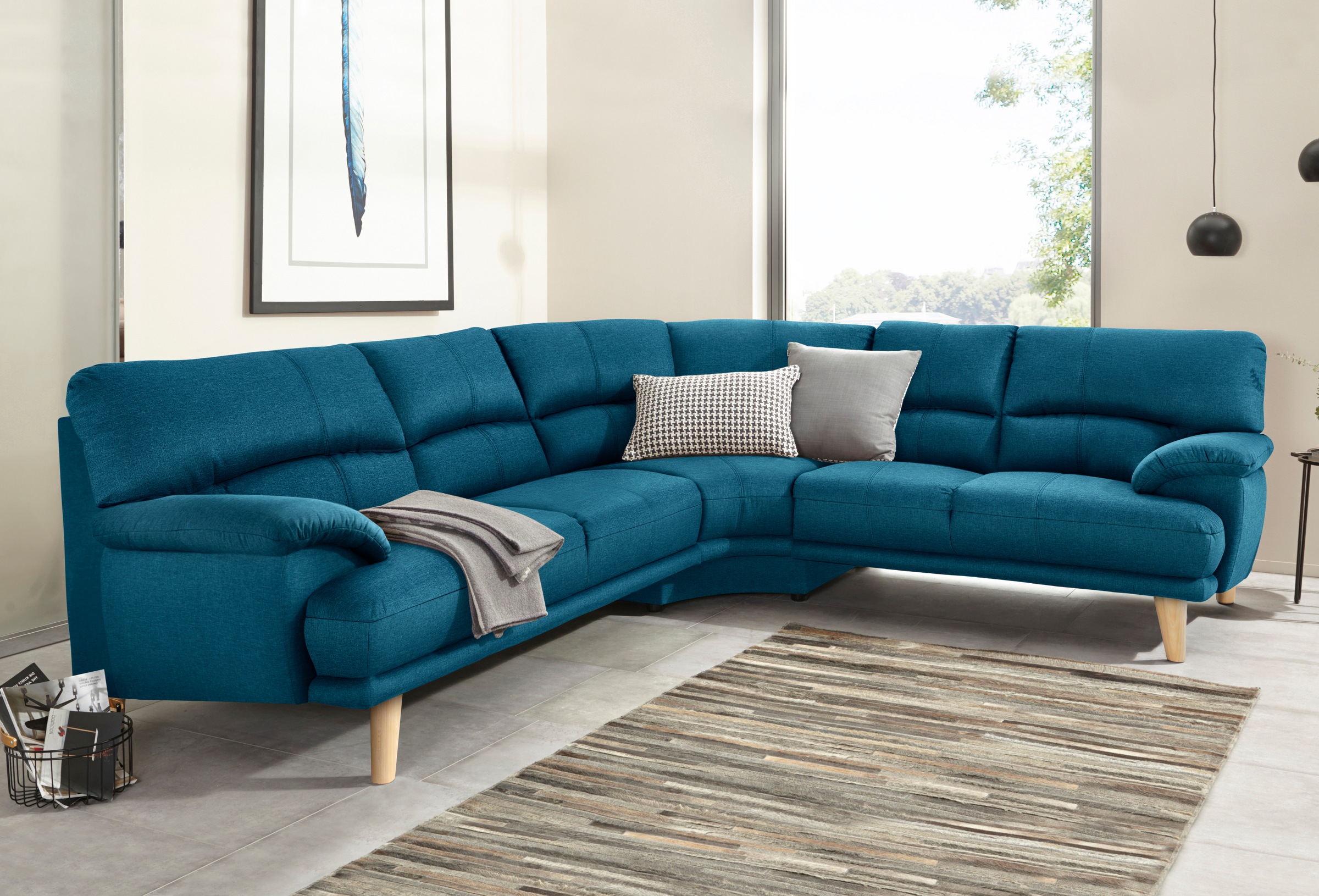 TRENDMANUFAKTUR Polsterecke »Cecilia, italienisches Designsprache, modern und komfortabel, L-Form,«, toller Sitzkomfort und bequeme Armlehnen