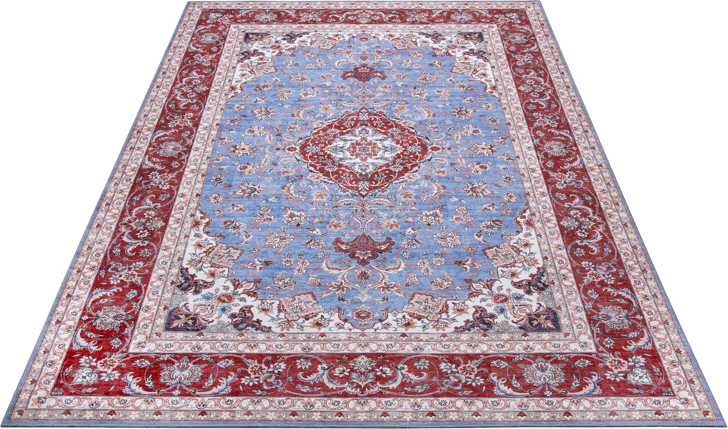 NOURISTAN Designteppich »Medaillon Ava«, rechteckig, 7 mm Höhe, Klassisch, Orient Optik, Vintage Design,Gekettelt,Robust, Pflegeleicht