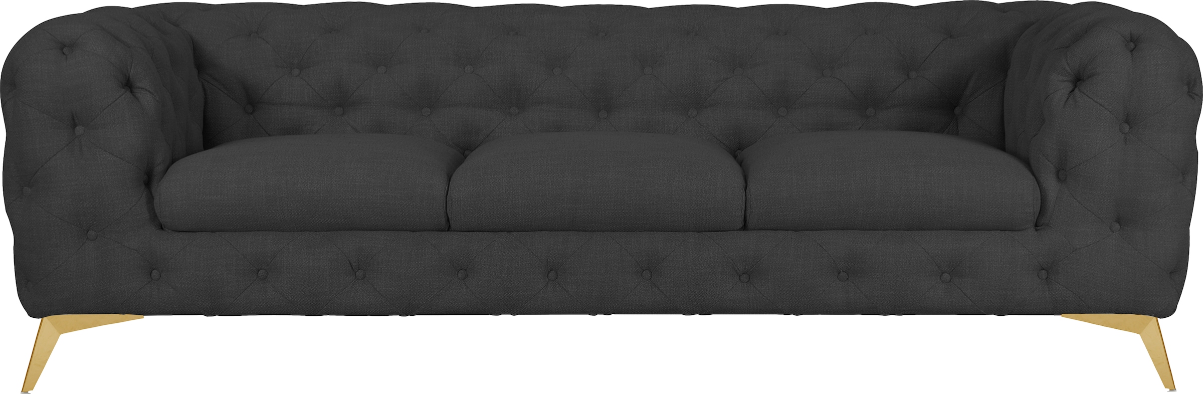 Leonique Chesterfield-Sofa "Glynis", aufwändige Knopfheftung, moderne Chesterfield Optik, Fußfarbe wählbar