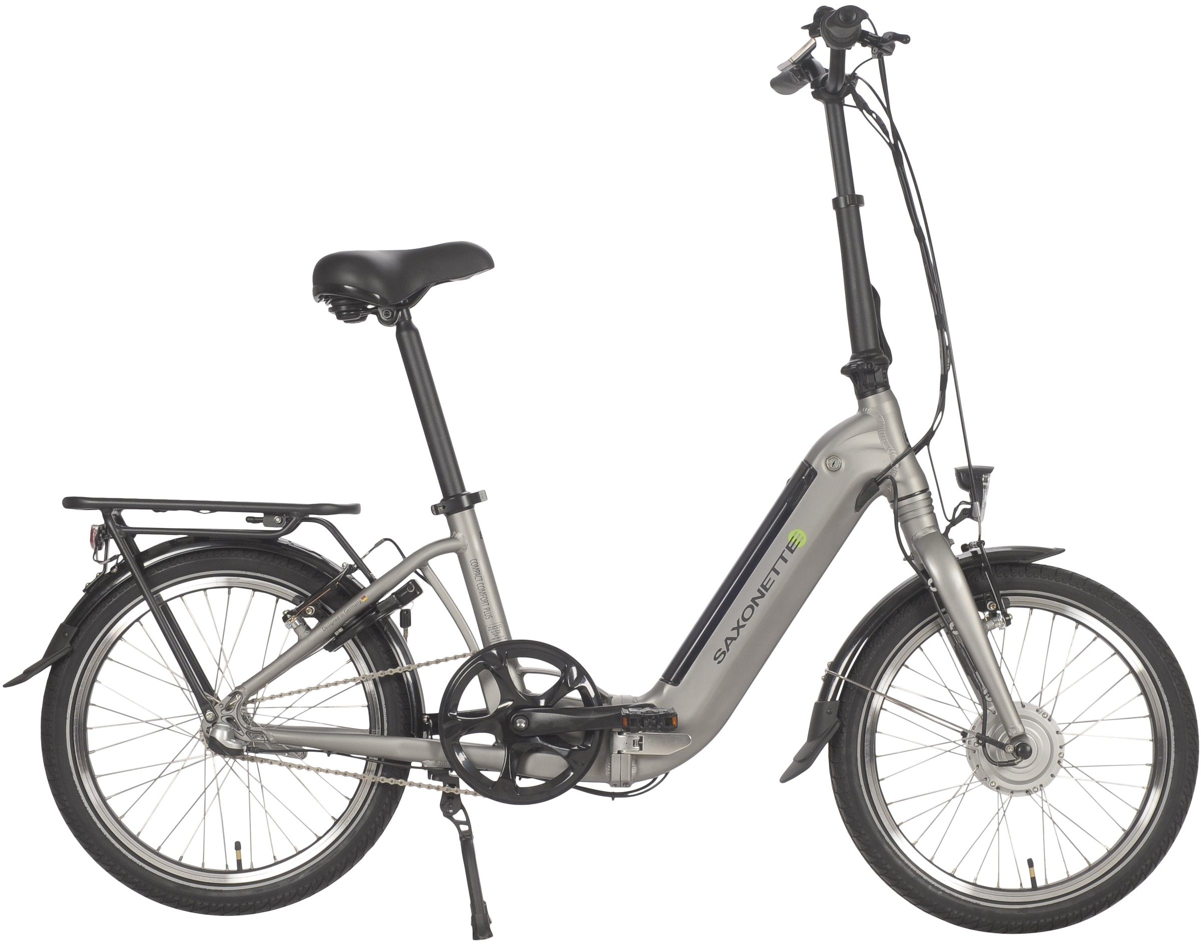 SAXONETTE E-Bike »Compact Comfort Plus«, 3 Gang, Frontmotor 250 W, (mit Akku-Ladegerät), Pedelec, Elektrofahrrad für Damen u. Herren, Faltrad, Klapprad