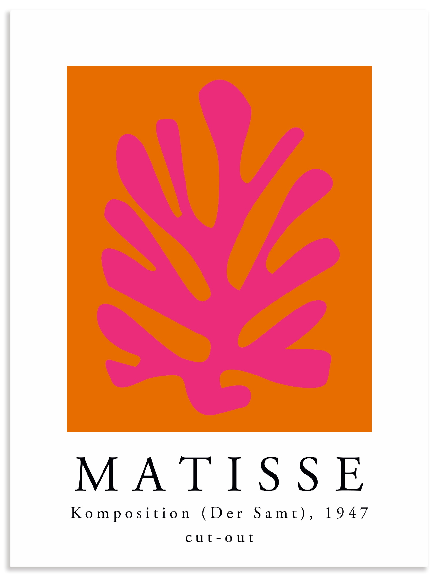 Wandbild ARTLAND "Matisse Komposition - cut-out pink", farbe bild(er): pink, B:90cm H:120cm, Alu Dibond, Bilder, als Alubild, Leinwandbild, Poster, Wandaufkleber in verschied. Größen