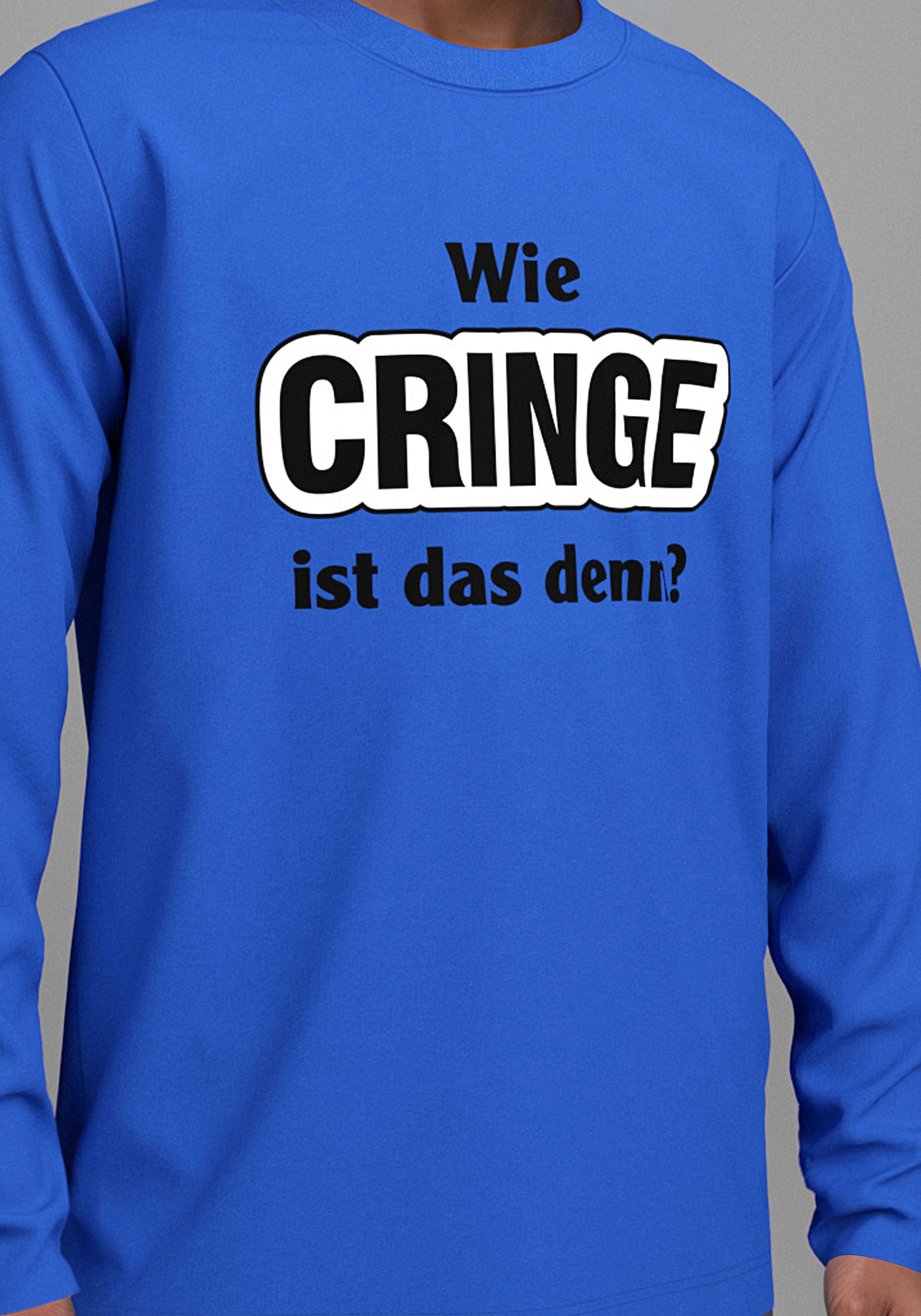 KIDSWORLD Langarmshirt »CRINGE«, Sprücheshirt, immer einen lässigen Spruch