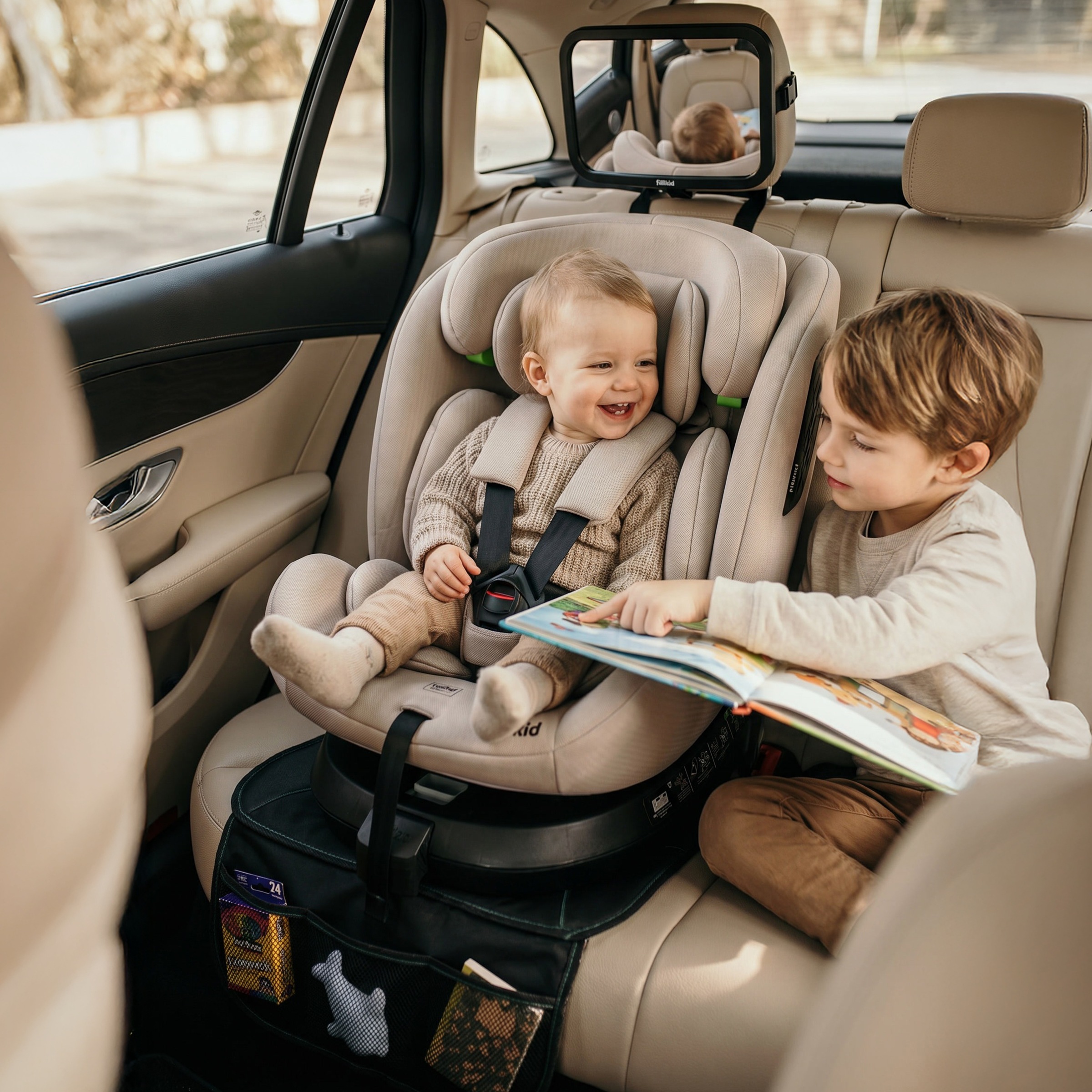 Fillikid Kindersitzunterlage »Zubehörset Auto: Autospiegel, Autositzunterlage, Auto-Spielzeugtasche«
