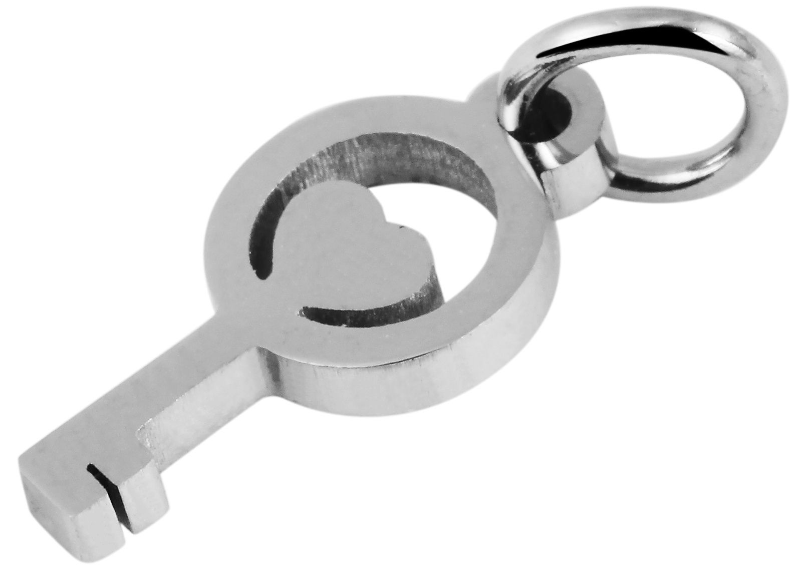 ADELIA ́S Damen Kettenanhänger "Damen Anhänger – Schlüssel Herzanhänger aus Edelstahl", Edelstahlsilber, Edelstahl, Schmuckanhänger, Perfekt als