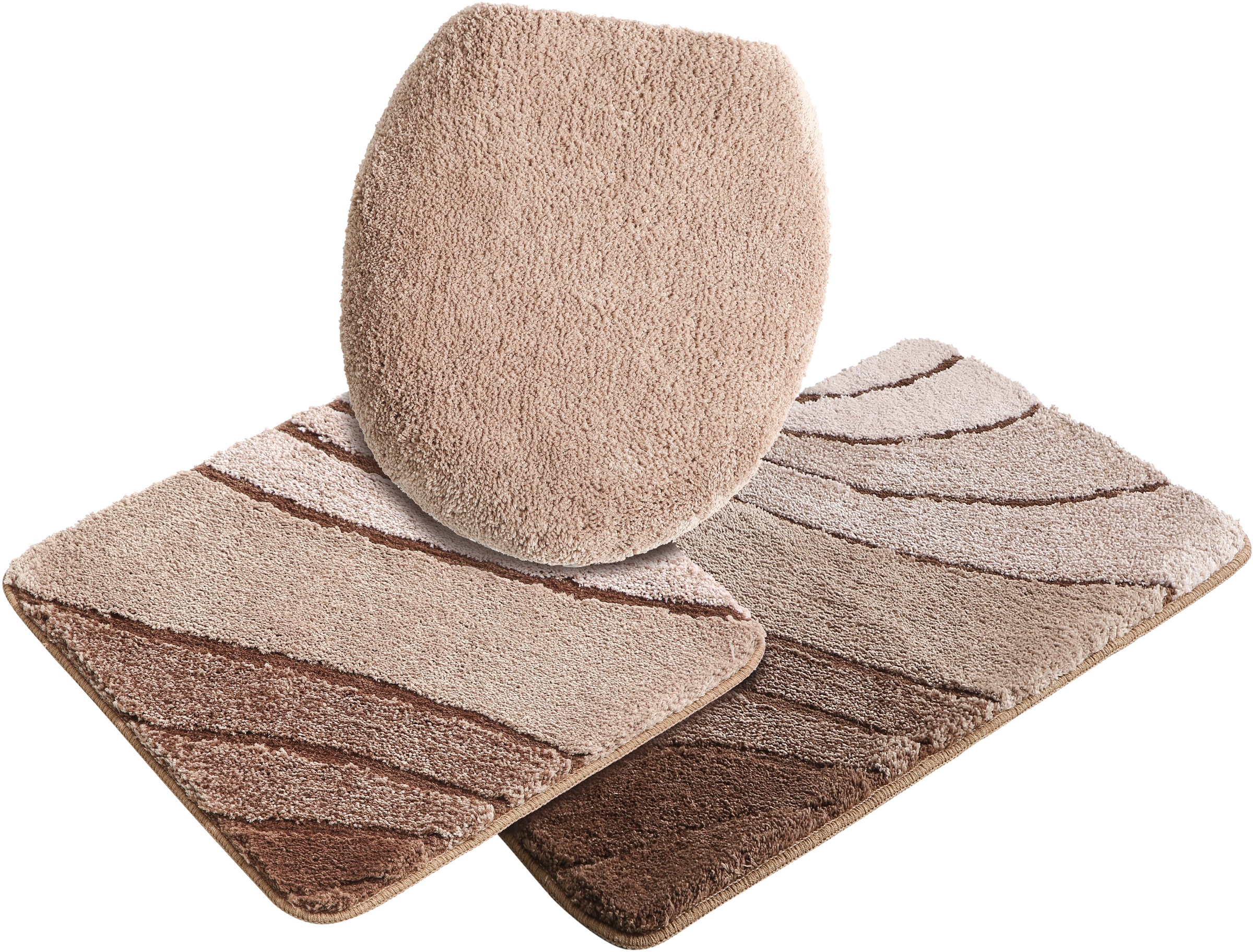 my home Badematte »Josie, Badvorleger, Badezimmer Teppich«, rutschhemmend beschichtet, fußbodenheizungsgeeignet-schnell trocknend-strapazierfähig, Badteppich, Badematten, rechteckig, rund & als 3-tlg. Set erhältlich