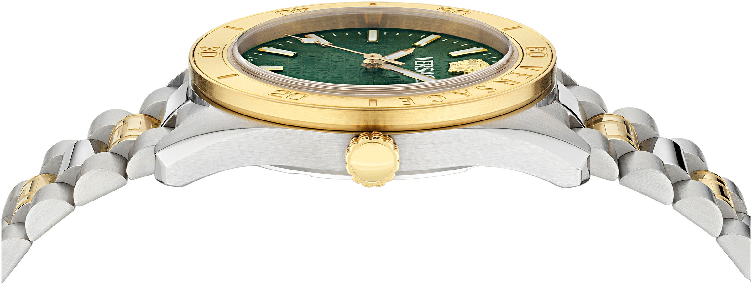 Versace Quarzuhr »V-DOME«, Armbanduhr, Herrenuhr, Swiss Made, Leuchtindizes (Zifferblatt), Datum