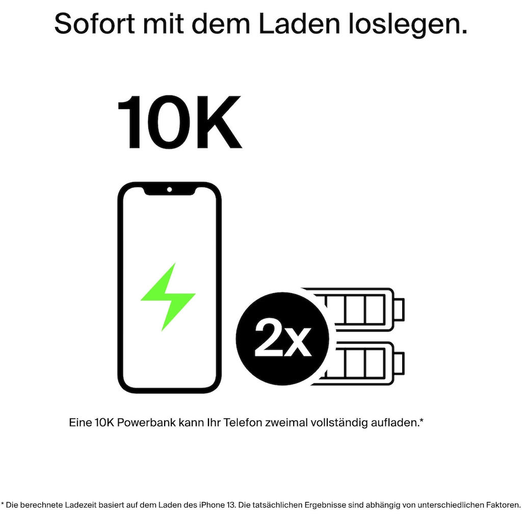 Belkin Powerbank »BOOST↑CHARGE™ USB-C PD Power Bank 10K mit USB-C Kable«, 10000 mAh