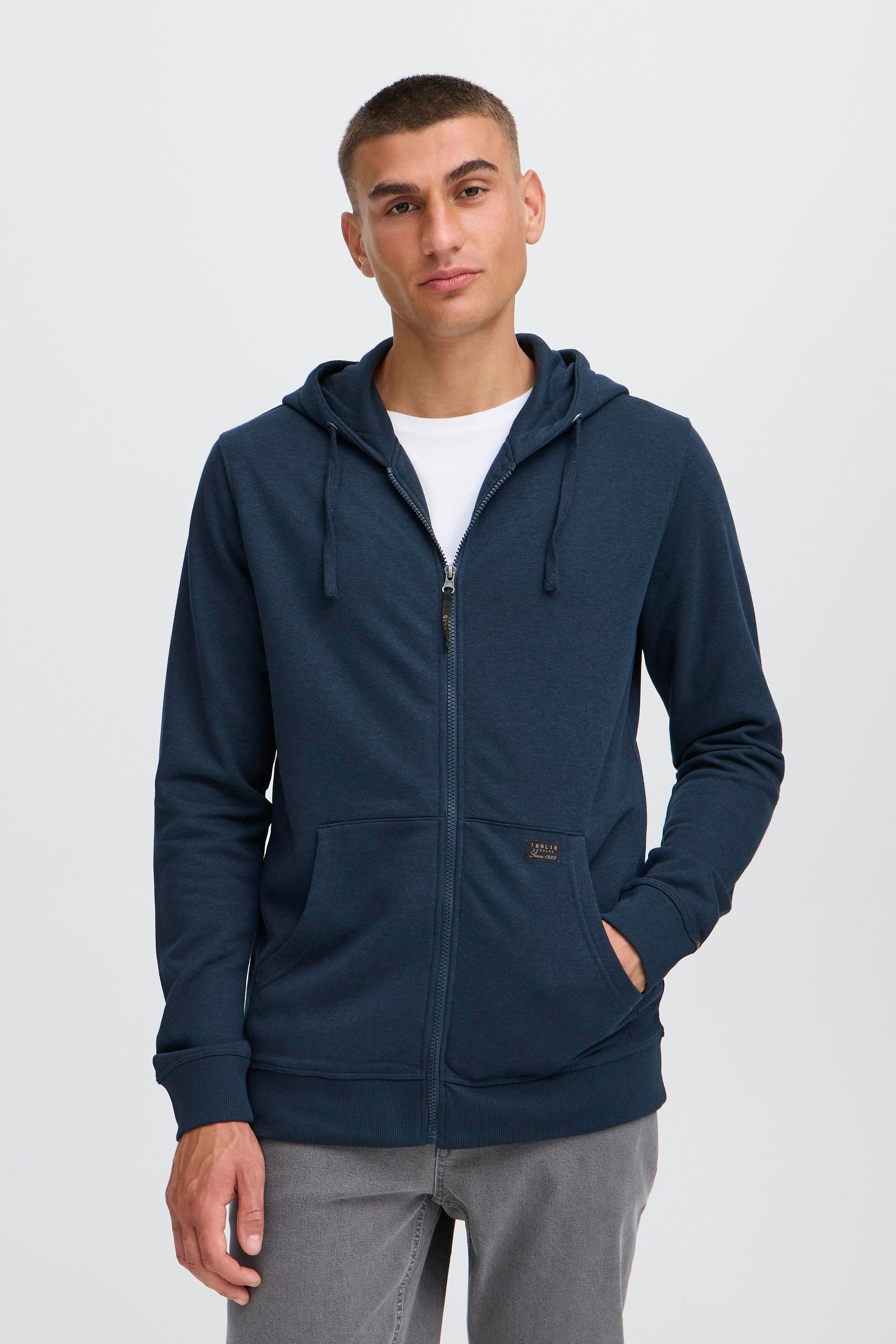 !solid SDAUPO Men's Hoodie Blue Size M 2