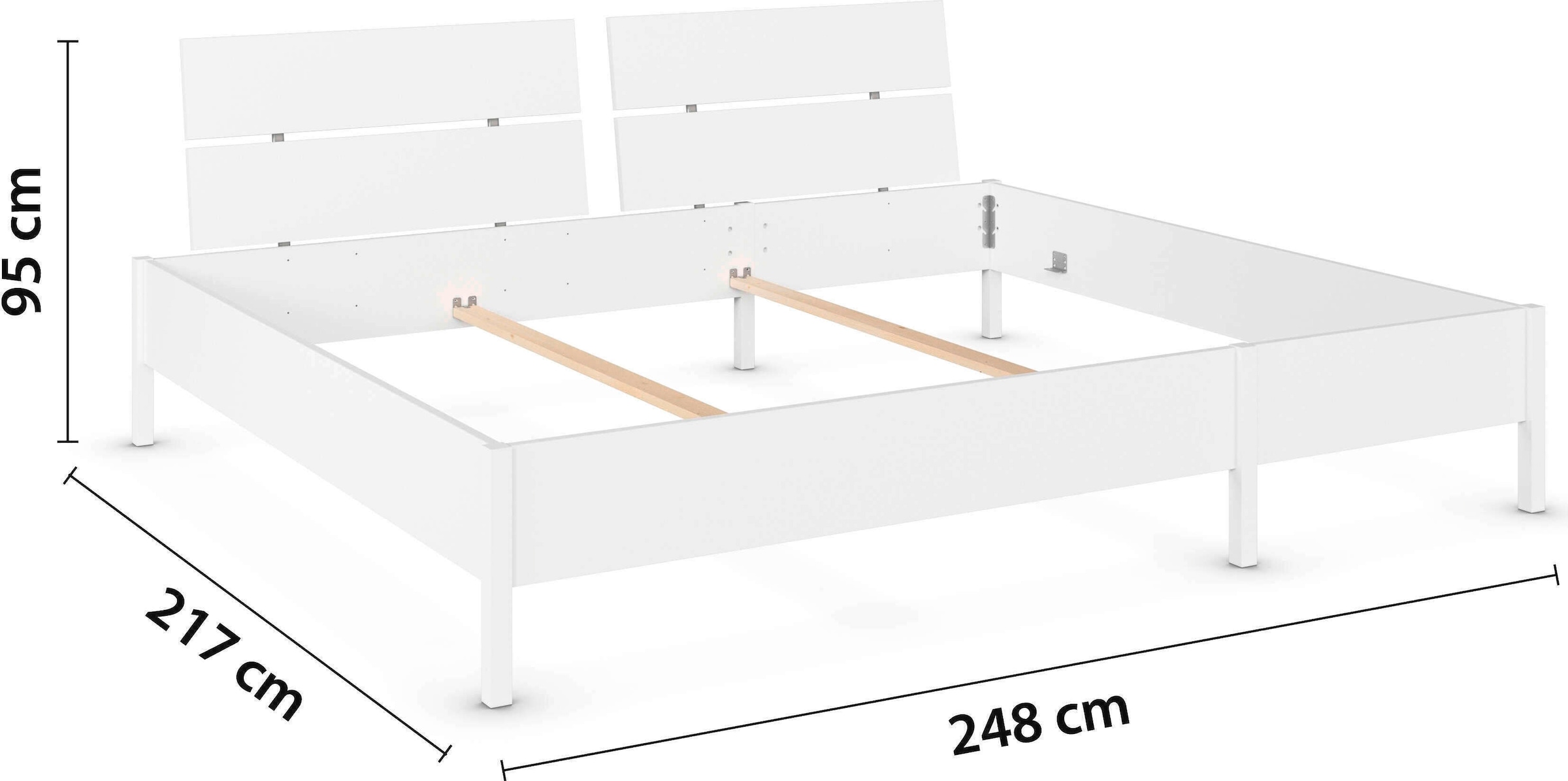 rauch Bett »Familienbett XXL Familiengröße Ehebett Doppelbett umbaubar«, Liegefläche 240x200 270x200 verschiedene Kopfteile MADE IN GERMANY