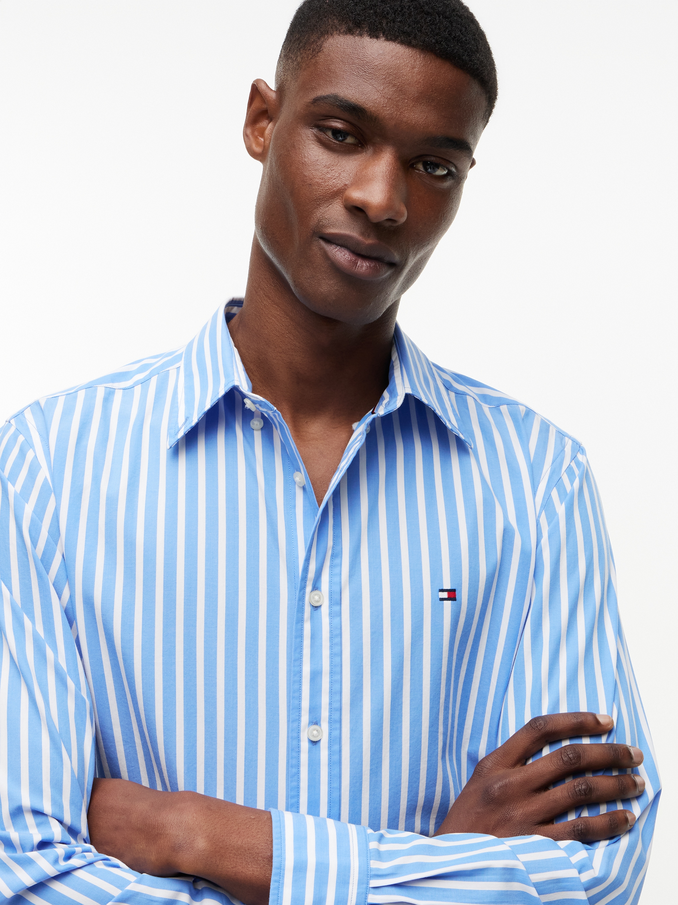 Tommy Hilfiger Langarmhemd »FLEX POPLIN SEASONAL STRIPE SHT« mit Flex-Streifen, regular fit