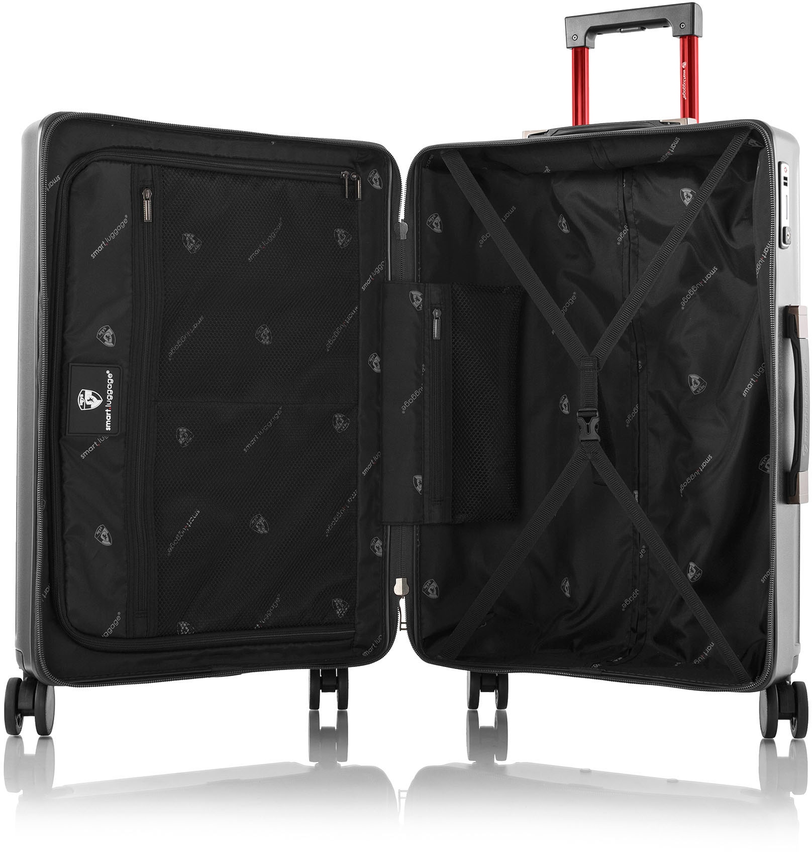 Heys Hartschalen-Trolley »Smart Luggage® schwarz, 53 cm«, 4 Rollen, Handgepäck vollständig venetztes High-End-Gepäck mit App-Funktion
