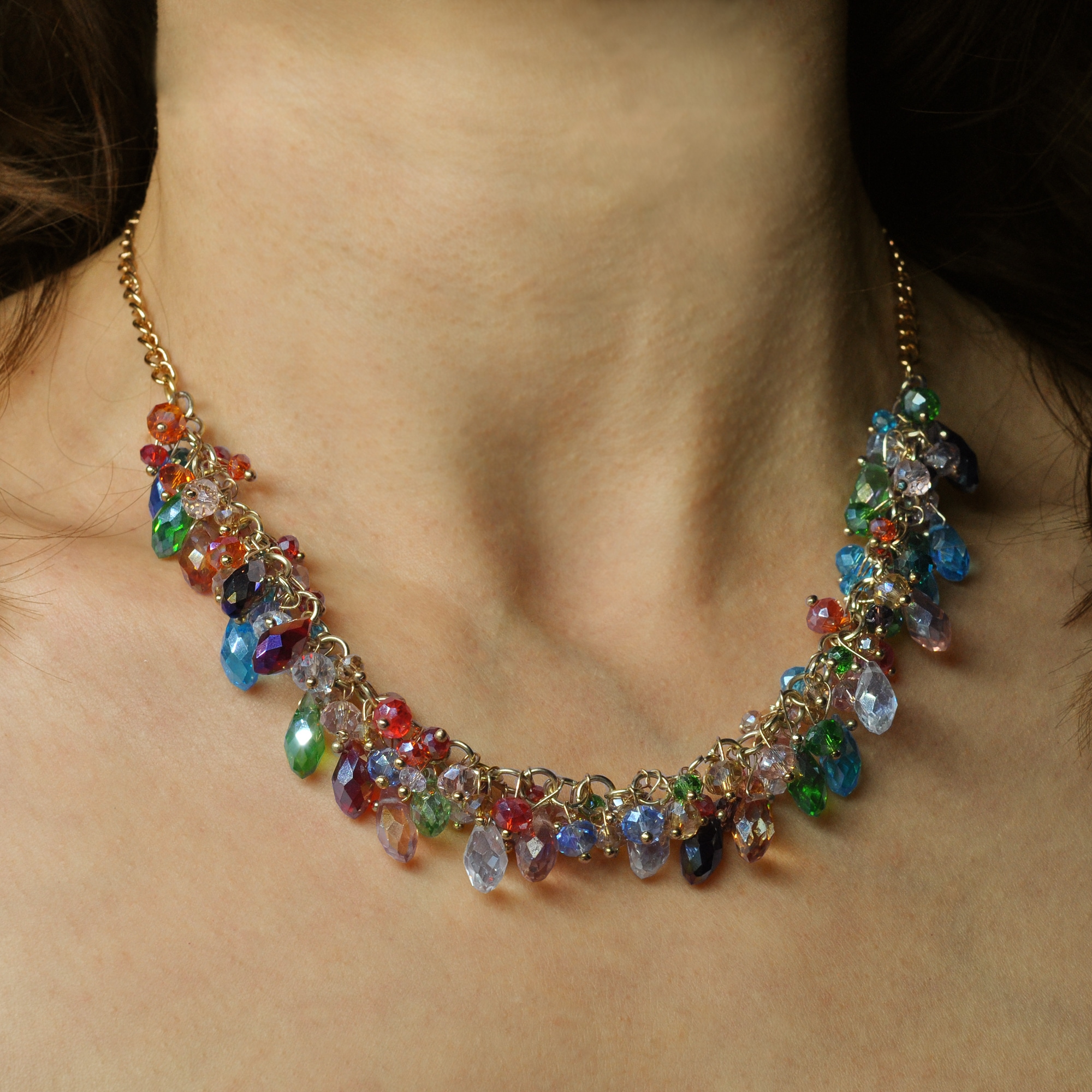 Steuer Collierkettchen »Collier mit bunter Glaszierde«