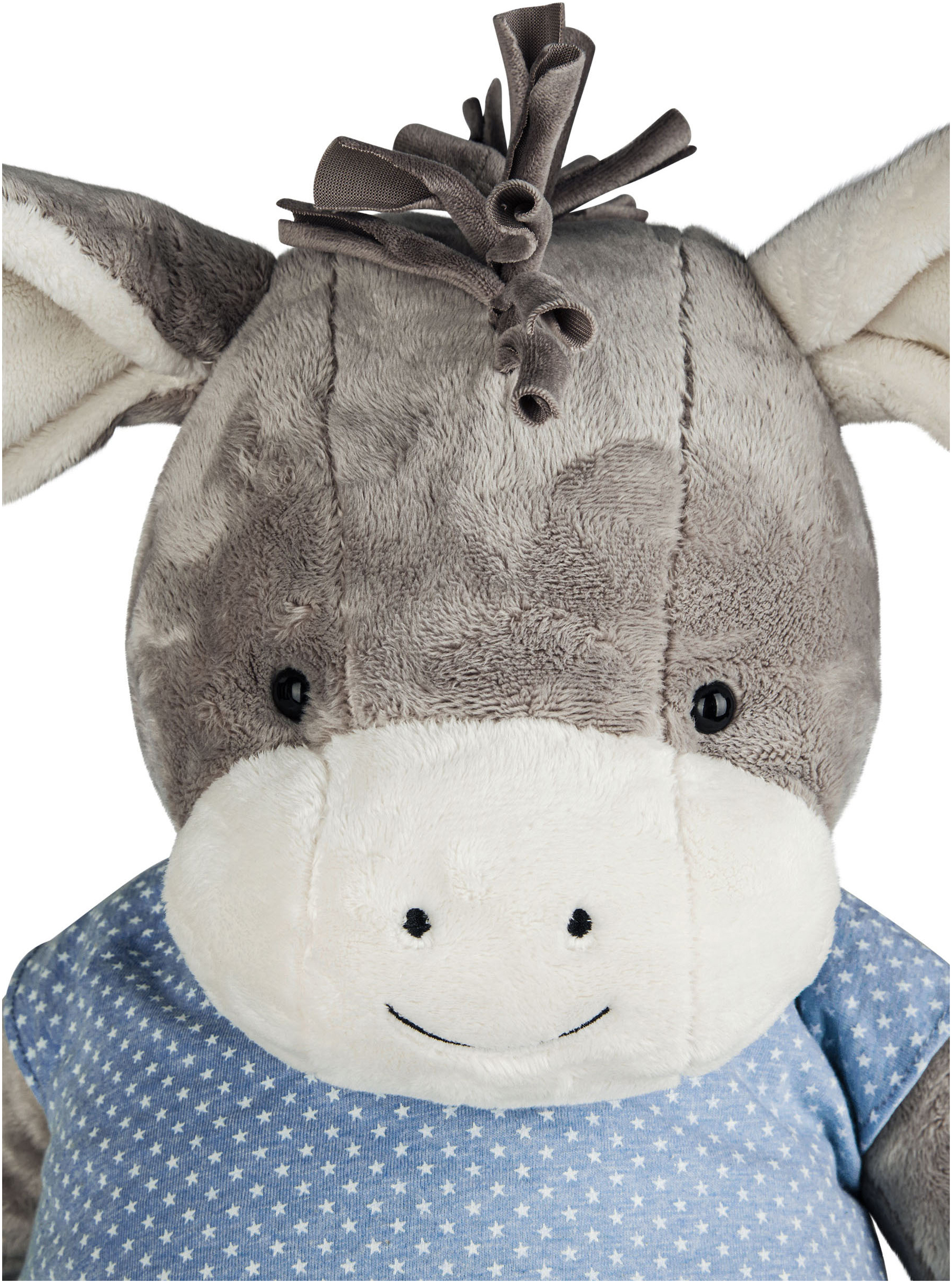 Peluche âne Emmi Avec Hochet Intégré - Pour Bébé Dès La Naissance - Taille 20 Cm - Gris/bleu Clair - Lavable Machine