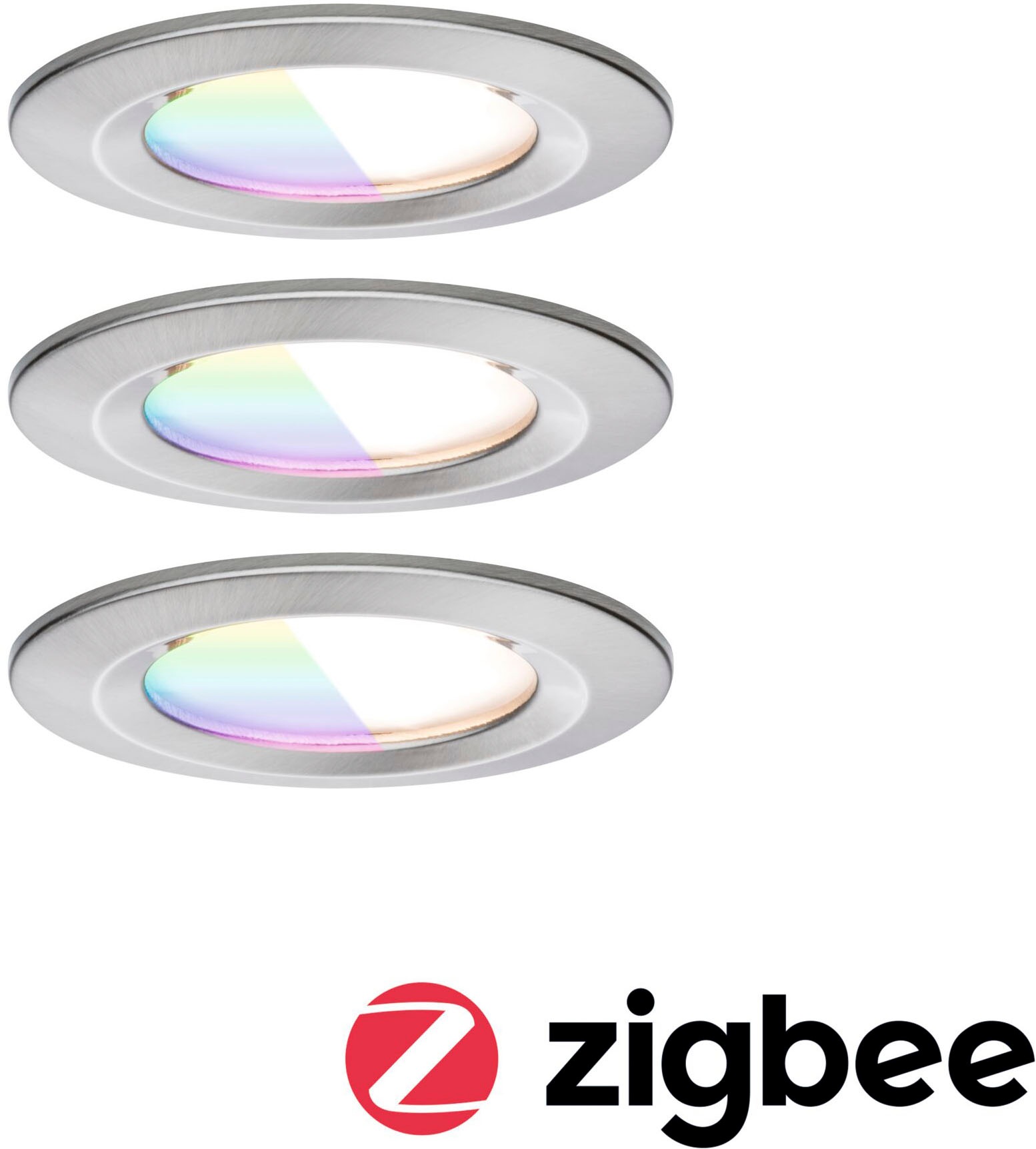 Paulmann LED Einbauleuchte »LED Einbauleuchte Nova Coin IP44 rund 78mm«, 3 flammig, Leuchtmittel LED-Modul | LED fest integriert, Memoryfunktion, Farbwechsler, Farbsteuerung, Dimmer, Smart Home