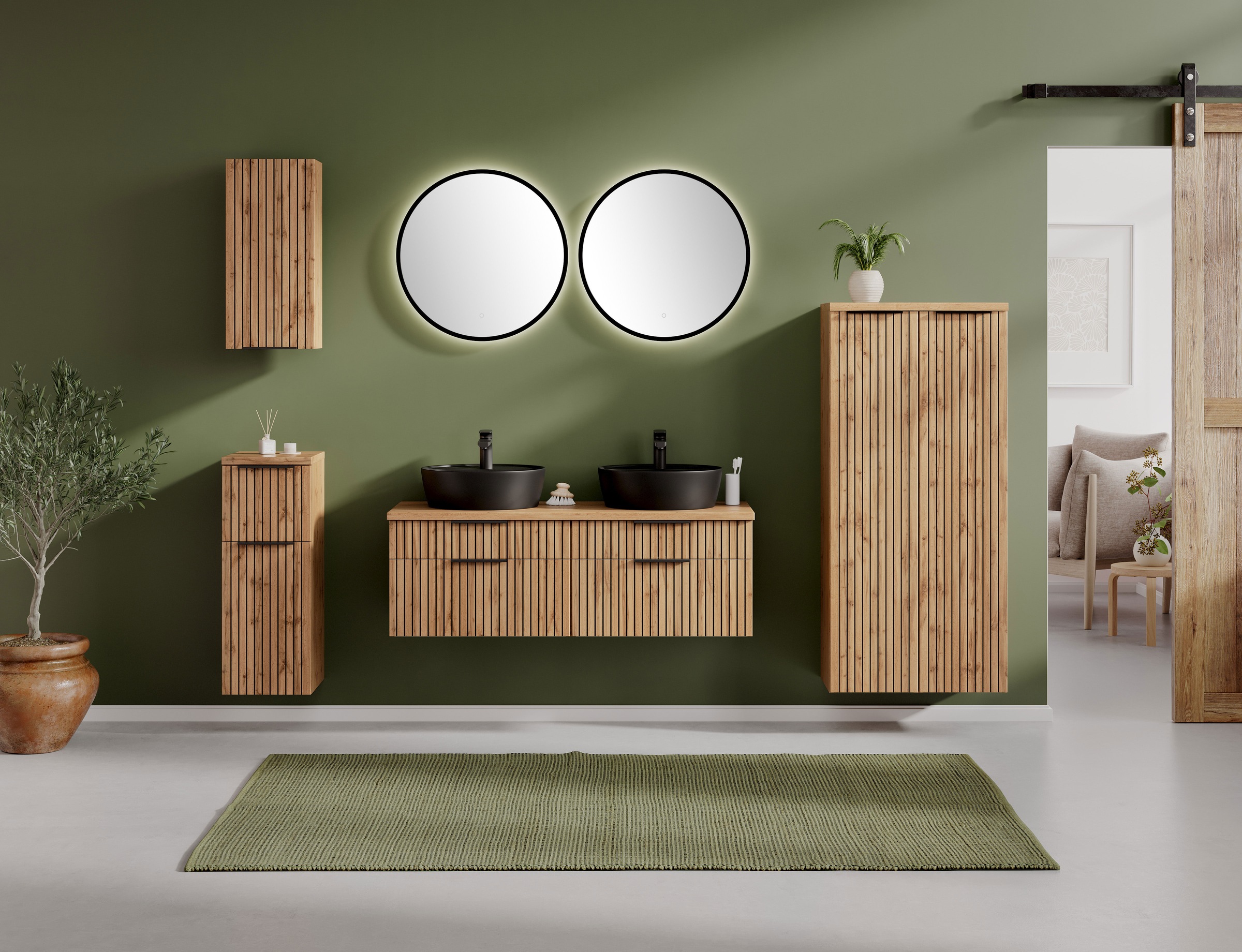 welltime Midischrank, Welltime, Breite 60 cm, 2-türig, gedämpft