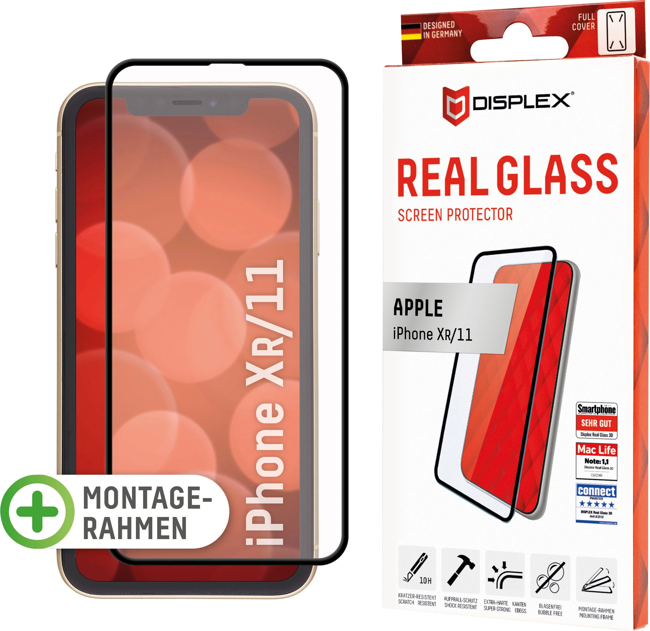 Displayschutzglas »DISPLEX Real Glass Panzerglas für Apple iPhone XR/11 (6,1")«, für...