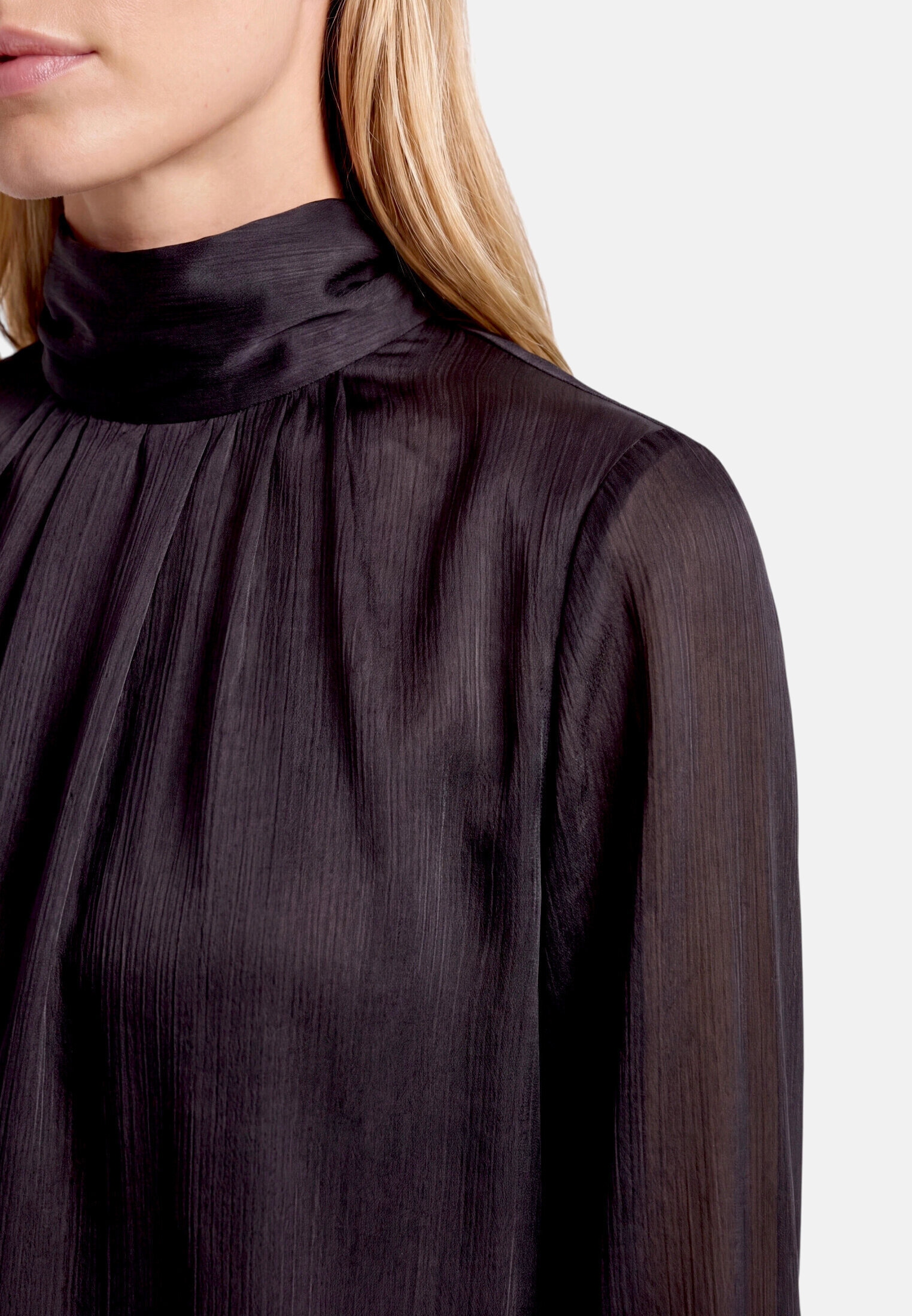 Zero Satinbluse »Damen mit Crinkle-Effekt«