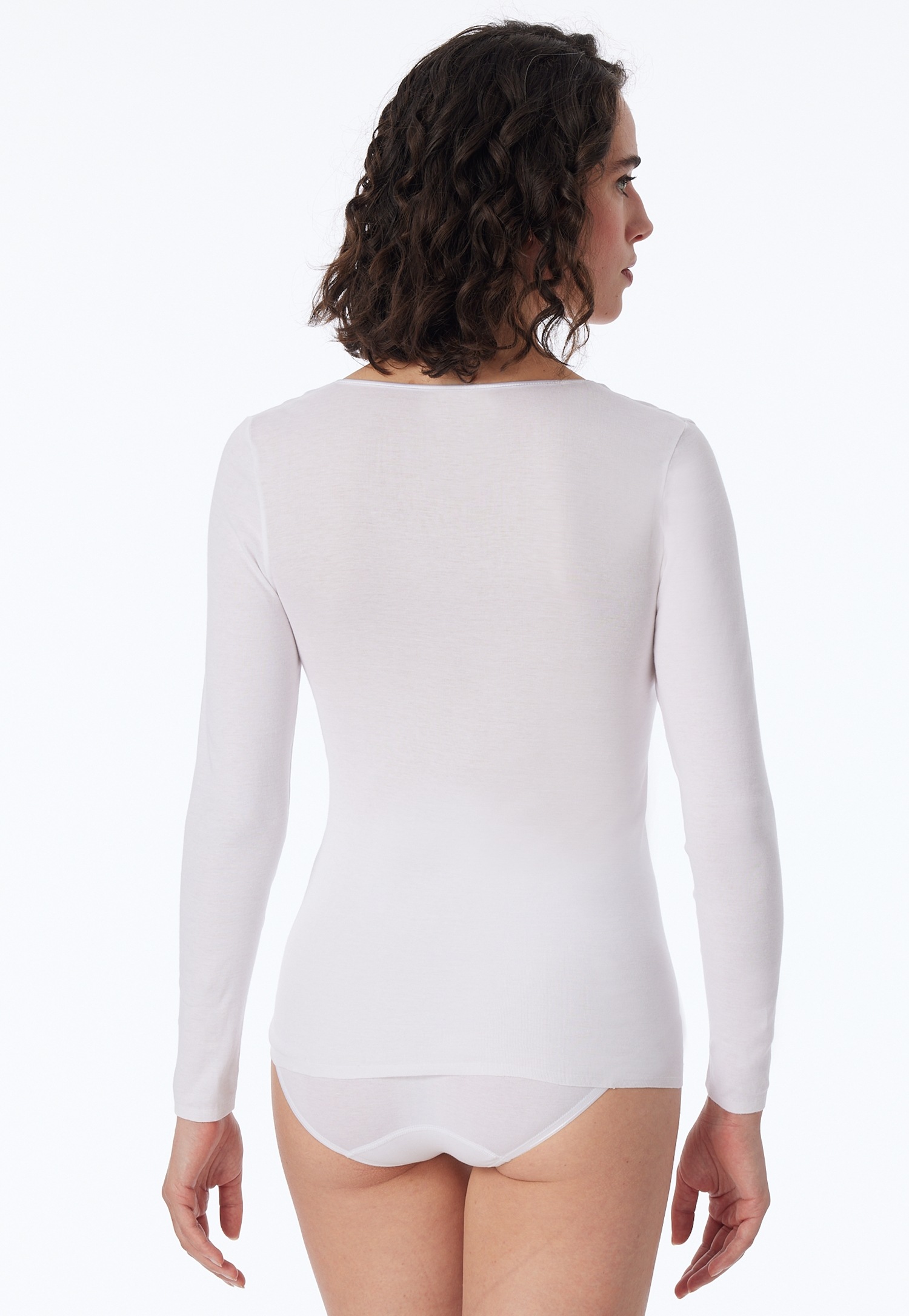 Thumbnail - Schiesser T-Shirt "Luxury" runder, dezent schimmernder Halsausschnitt, langärmelig