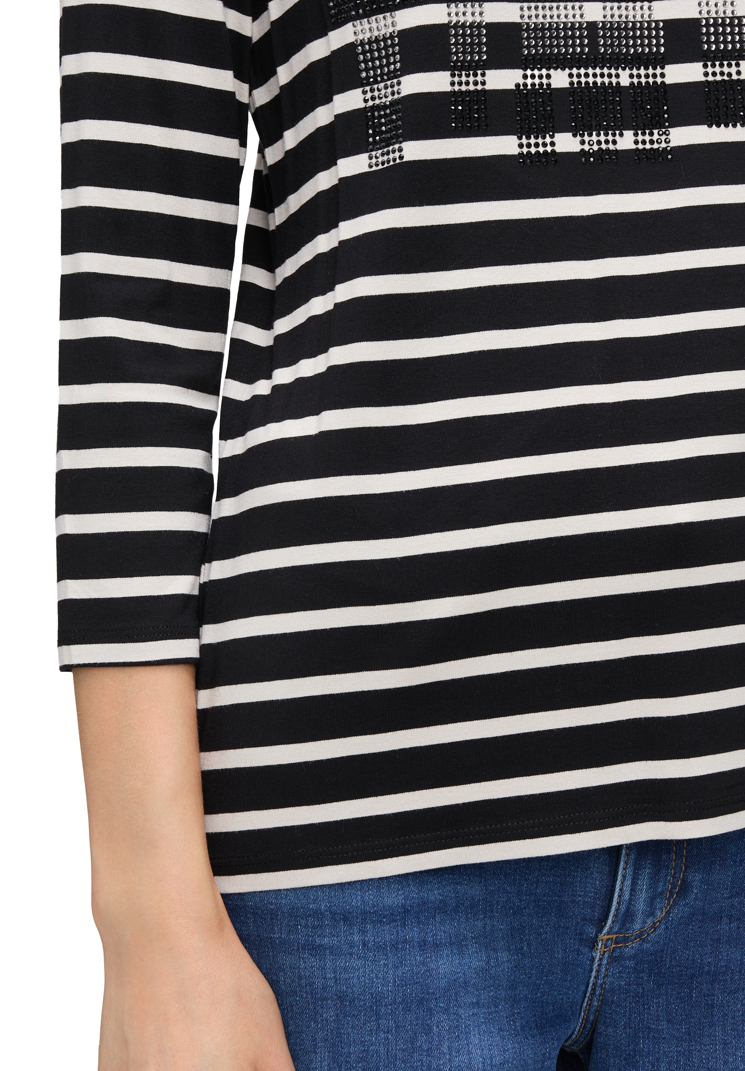 Betty Barclay 3/4-Arm-Shirt »Damen Ringelshirt mit Schmucksteinen« 1 Stk. tlg.