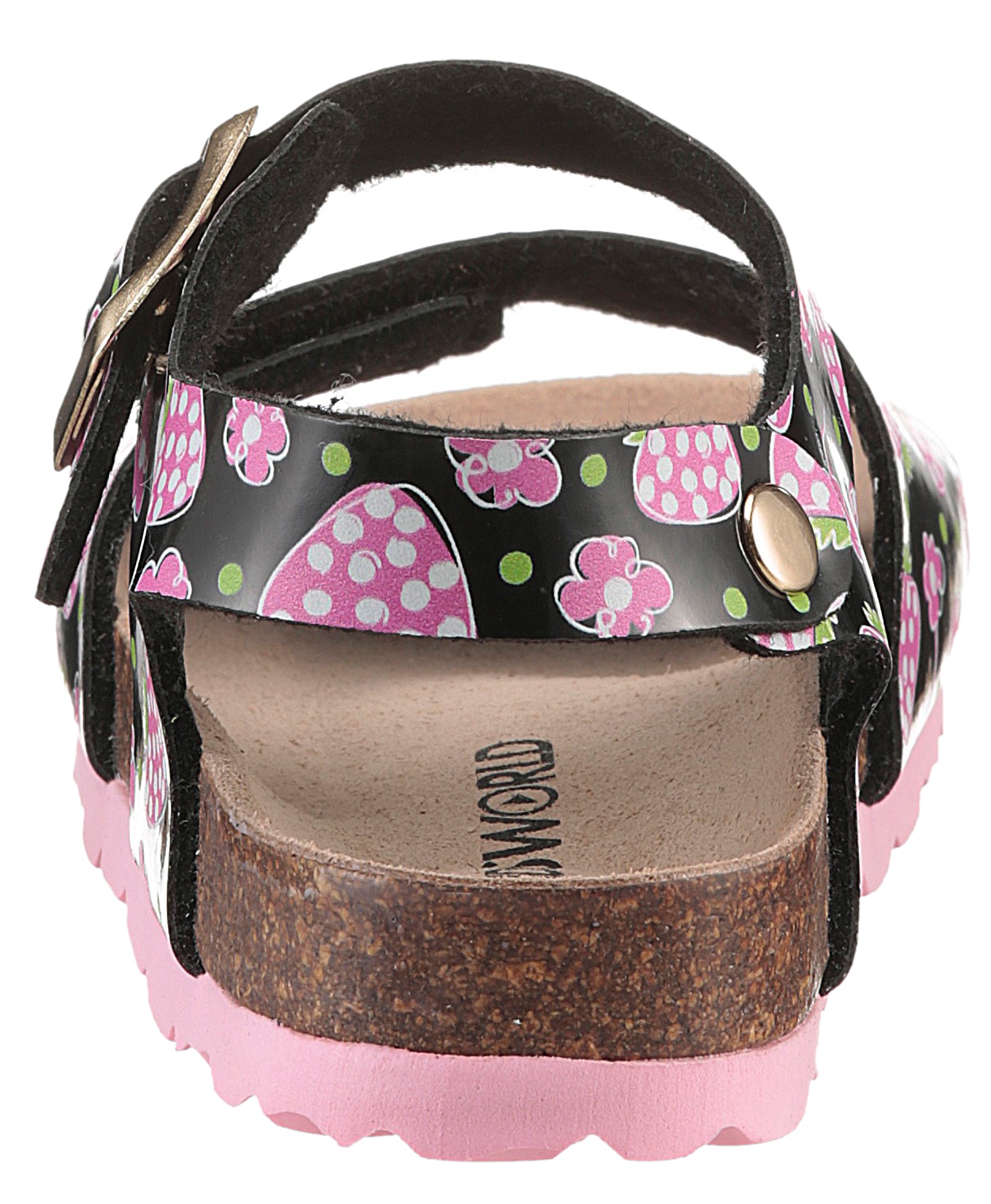 KIDSWORLD Riemchensandale, Sommerschuh, Sandalette, Strandschuh, Urlaubschuh mit Erdbeeren-Motiv