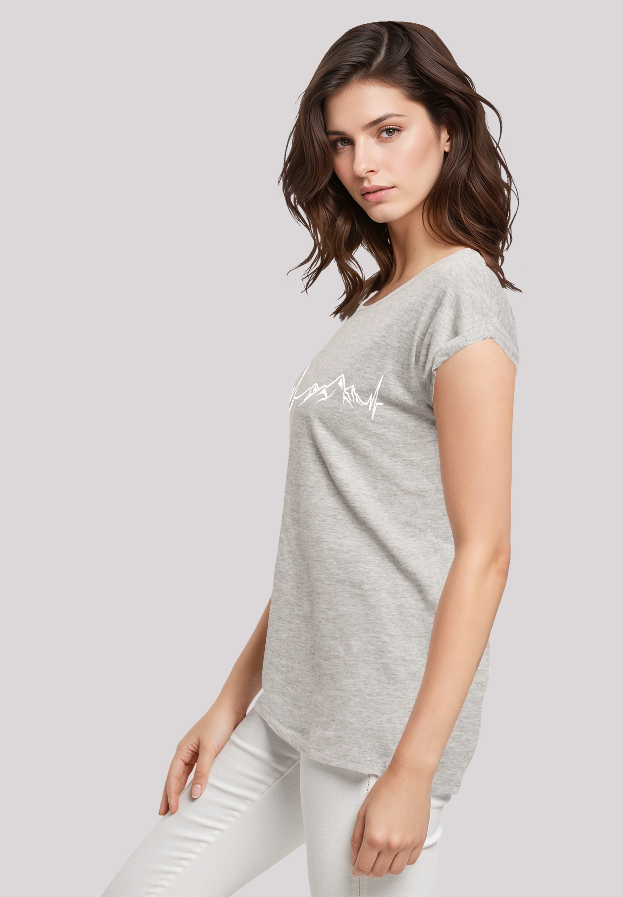 F4NT4STIC T-Shirt »Herzschlag Berge Wandern«, Premium Qualität