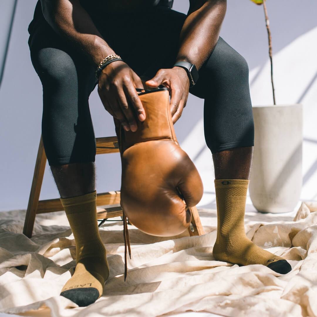 Lasso Gear Tennissocken »Lasso Gear LASSO CREW Performance Compression Socks Coyote Brown«