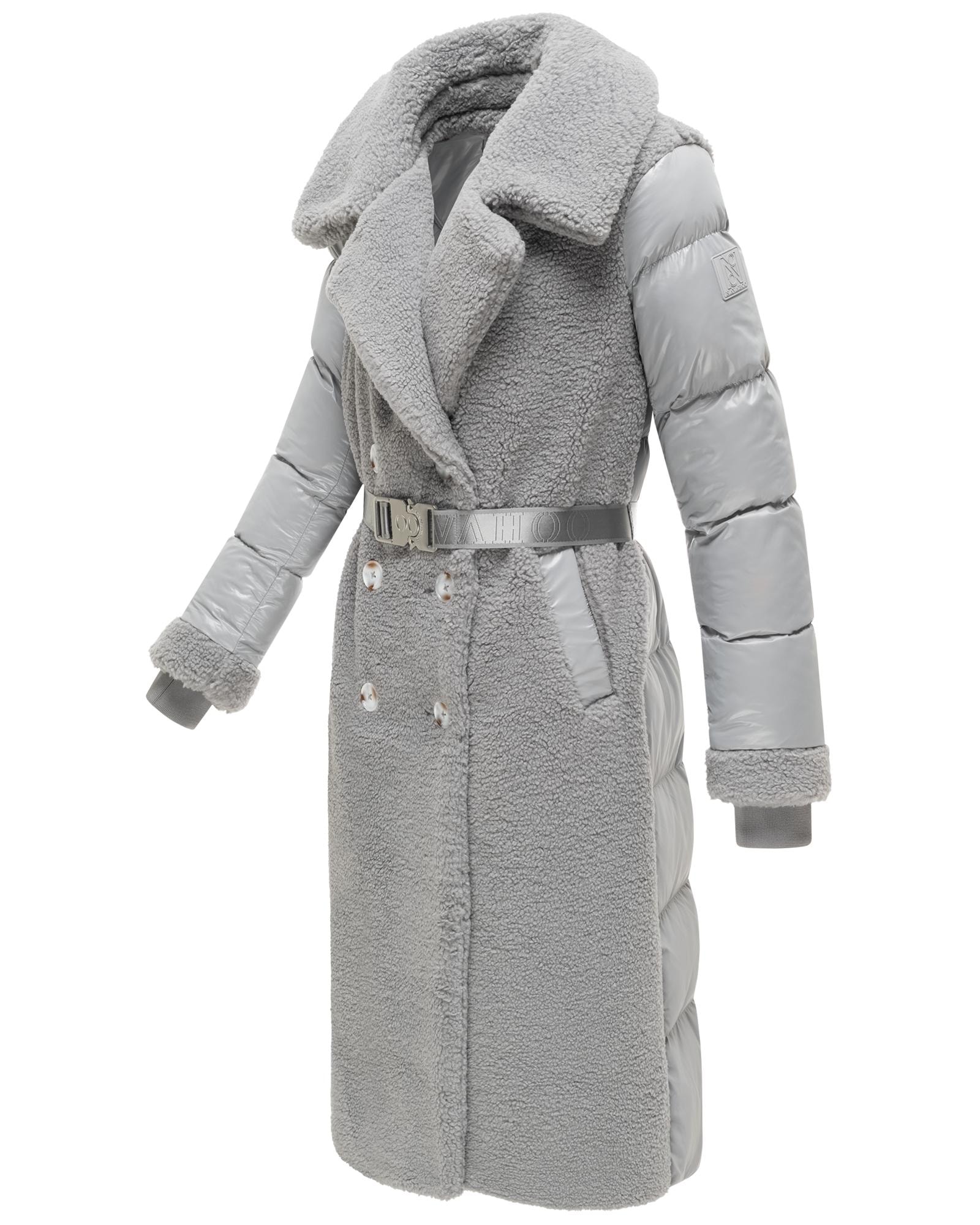 Navahoo Wintermantel »Kuscheltraum 14« Modischer Damen Plüschmantel aus angesagtem Materialmix