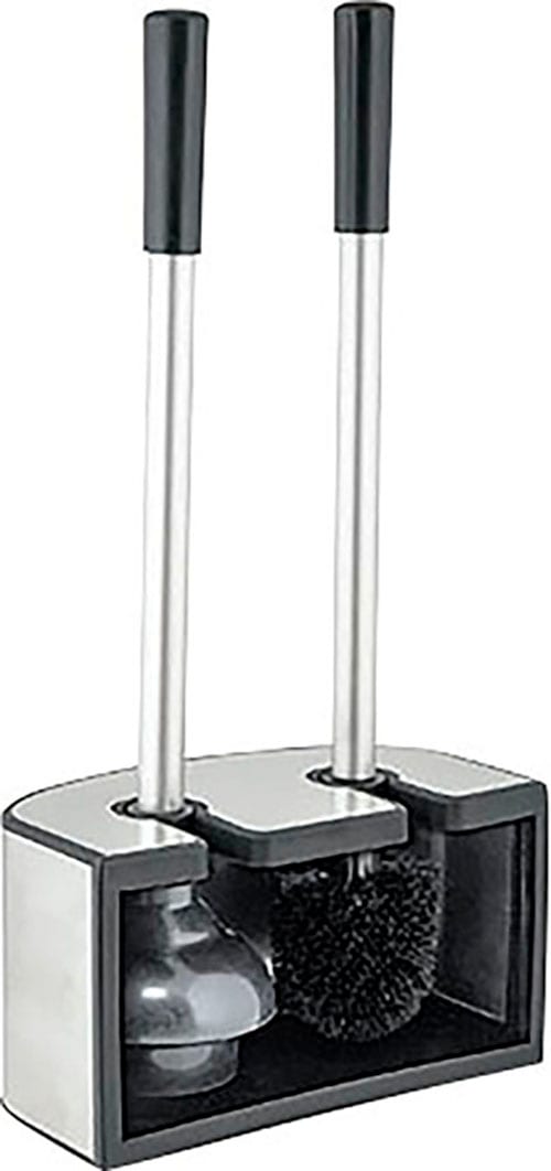 Bischof WC-Garnitur "Kendo" Set aus Edelstahl Kompakt-Set, Hygienisches Silikon, 47cm XXL, Komfortlänge