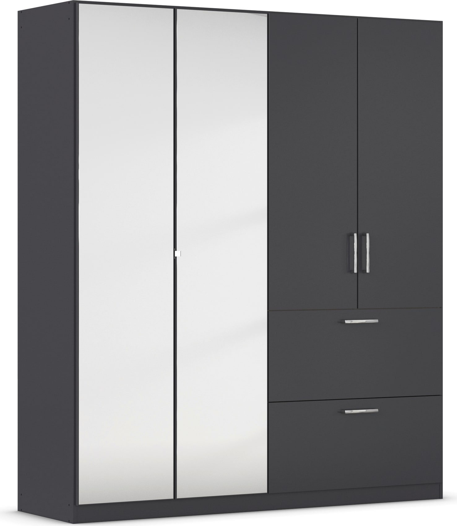 rauch Drehtürenschrank "Kleiderschrank Schrank Garderobe Schlafzimmerschrank PADUA" voll aufgelegte Spiegeltüren, zwei große Schubladen MADE IN GERMANY