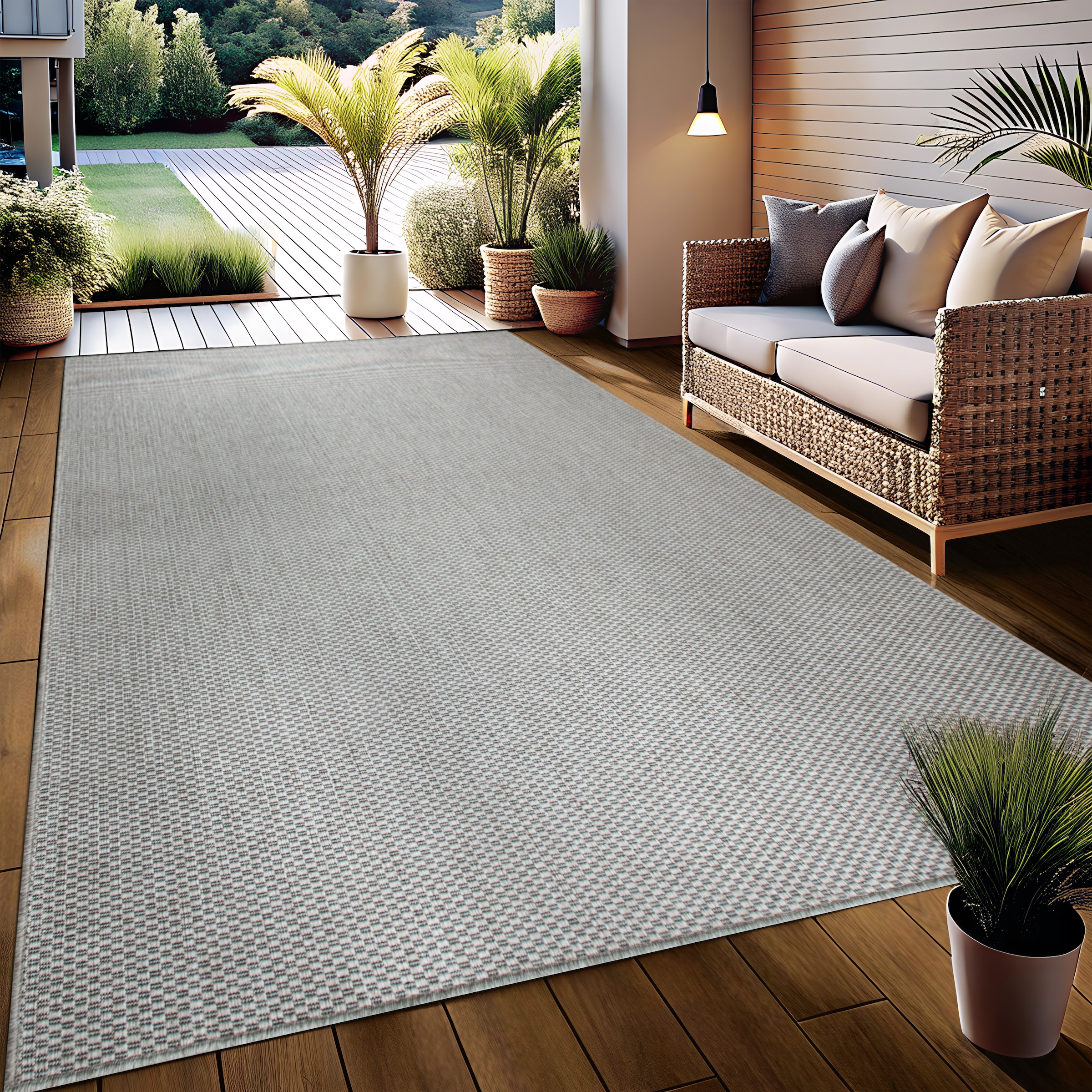 my home Teppich »Venedig auch als Läufer erhältlich«, rechteckig, 4 mm Höhe, In- und Outdoor geeignet, Sisal-Optik, Wetterfest & UV-beständig