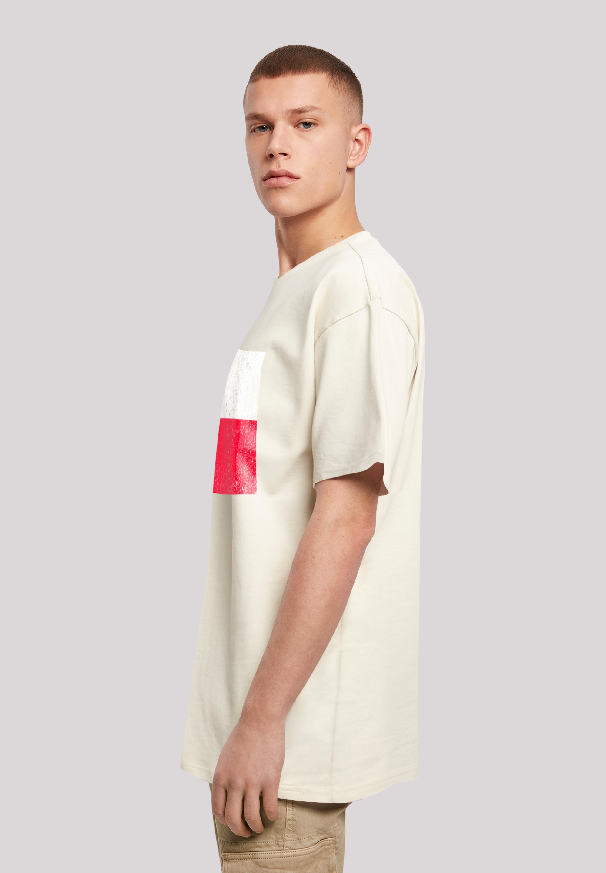 F4NT4STIC T-Shirt »Poland Polen Flagge distressed«, Print