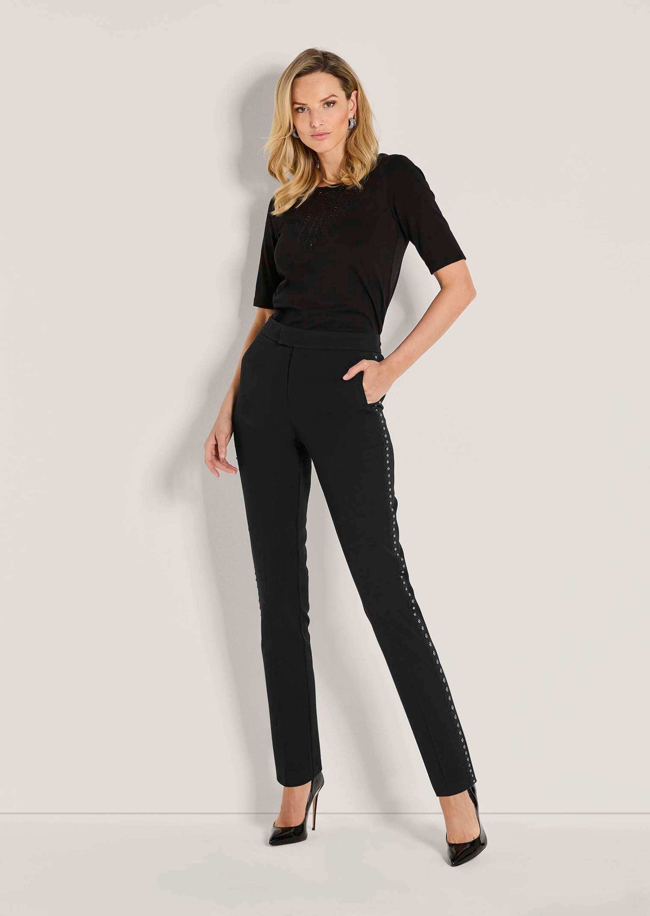 MADELEINE Stoffhose »Hose Schmale Businesshose mit Nieten«