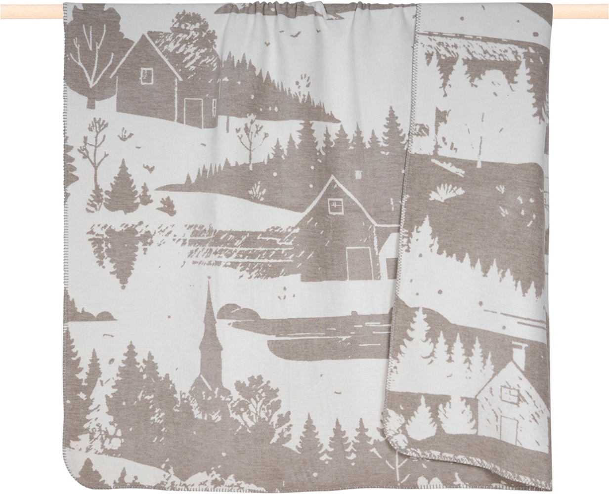 PAD Wohndecke "WINTERLAND" Winterlandschaft mit verschneiten Elementen für gemütliches Ambiente