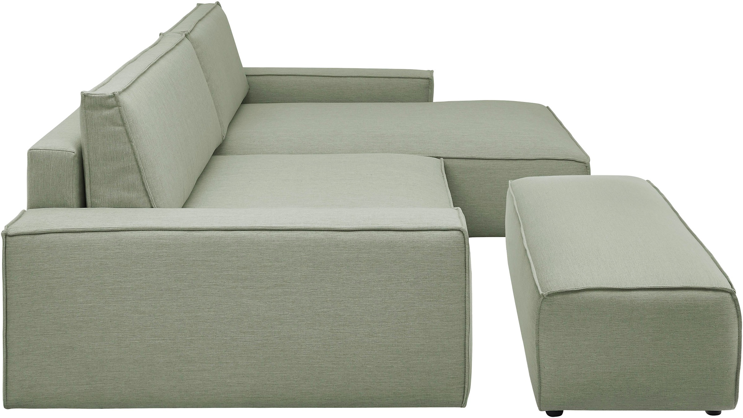 Home affaire Polsterecke »NEU: SHERWOOD XXL tief, L-Form mit Schlaffunktion, Big-Sofa mit Hocker«, (Set, 2 St.), stellbar zum Schlafsofa (Krokodilverbinder), Cord, Leinenoptik