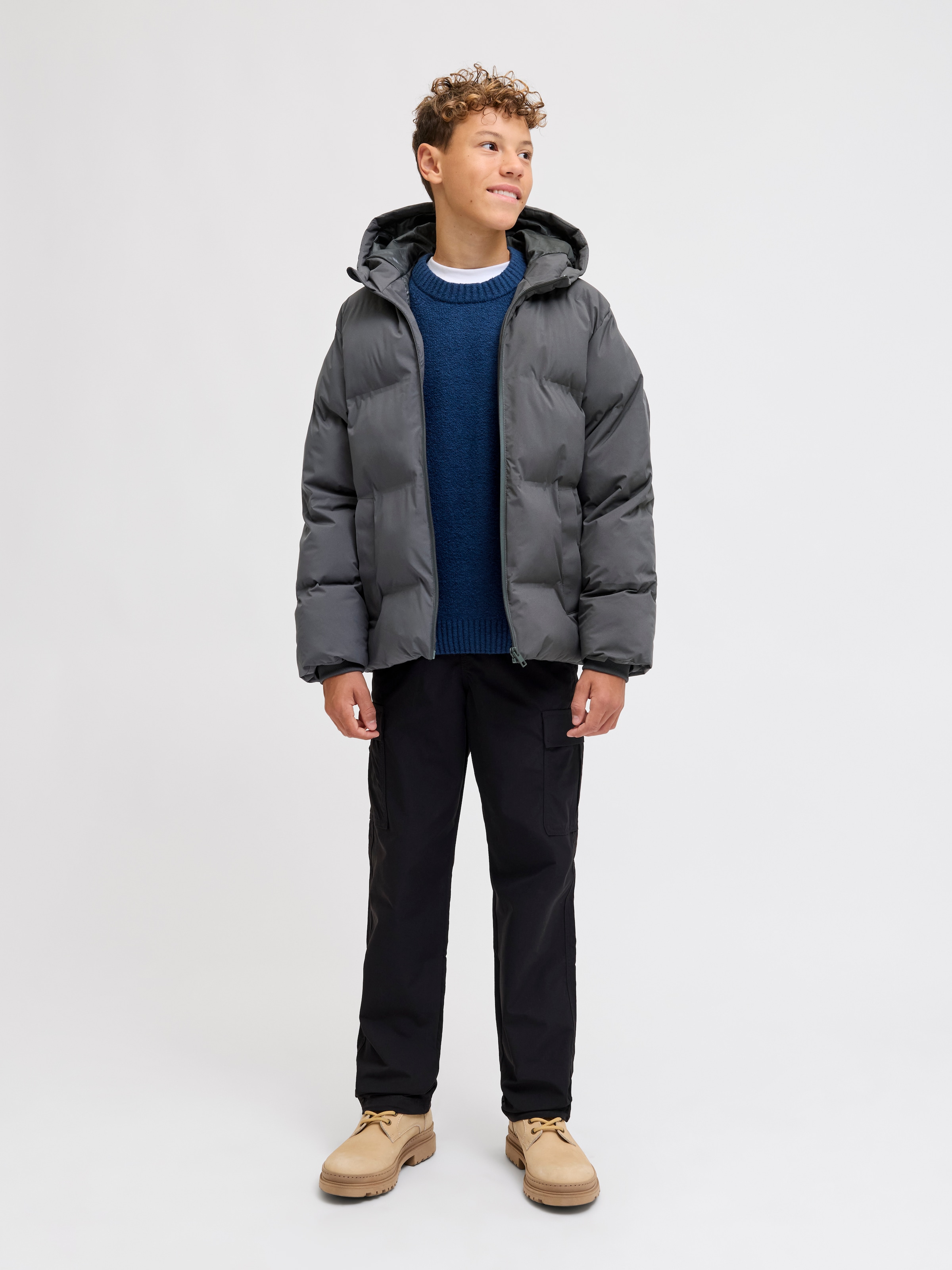 Jack & Jones Junior Steppjacke »JJKAITO PUFFER JACKET LN JNR« mit Kapuze