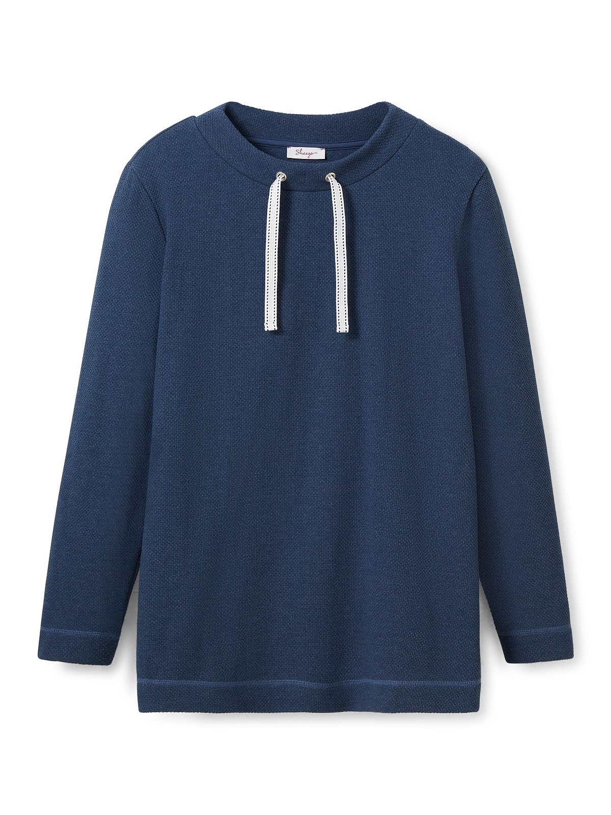 Sheego Sweatshirt »Große Größen«, aus Waffelpiqué, Tunnelzug am Ausschnitt  für kaufen | BAUR | T-Shirts