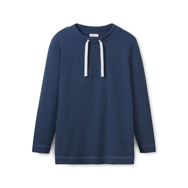 Sheego Sweatshirt »Große Größen«, aus Waffelpiqué, Tunnelzug am Ausschnitt  für kaufen | BAUR