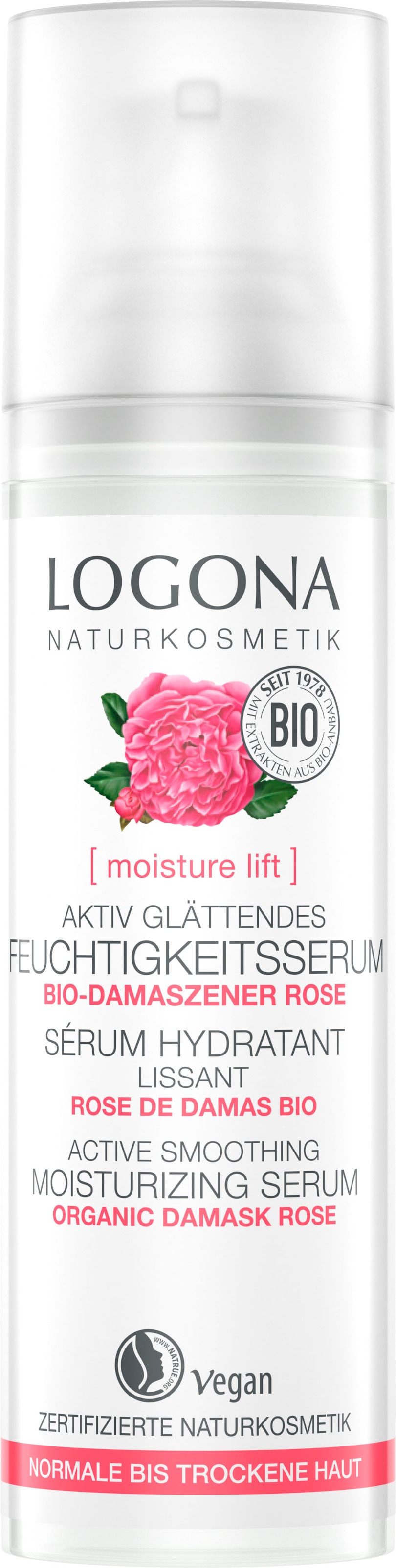 LOGONA Gesichtsserum »Logona moisture lift BAUR kaufen Feuchtigk.serum« glätt | online