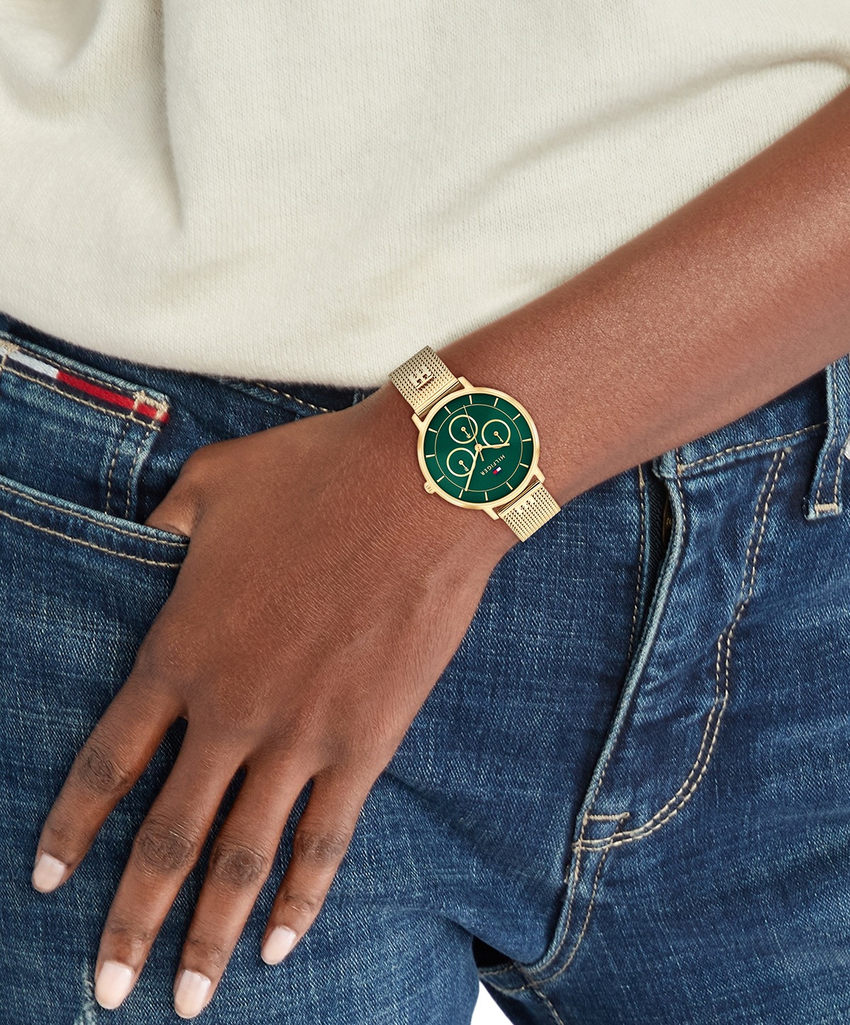 Tommy Hilfiger Multifunktionsuhr »Tea« Quarzuhr, Armbanduhr, Damenuhr, Edelstahlarmband, analog