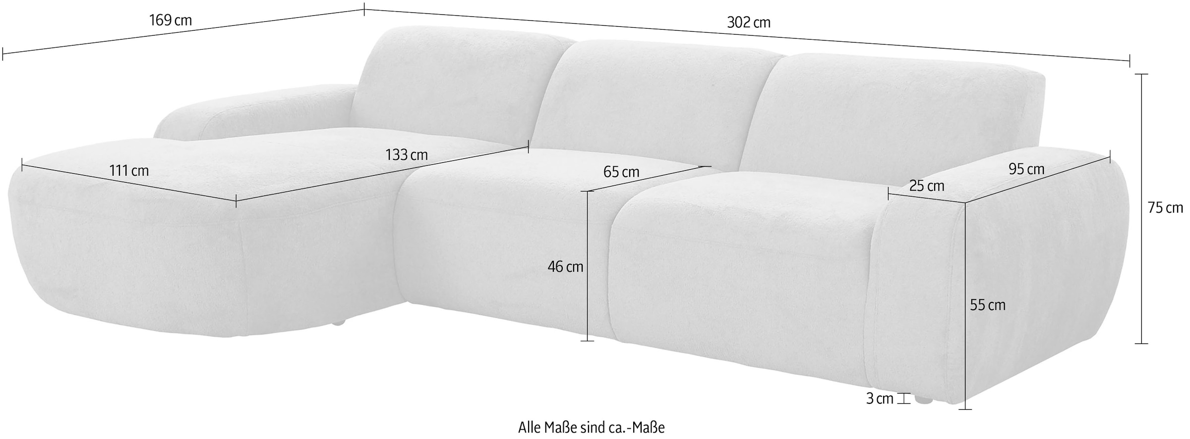 alina Ecksofa »Ecksofa Aela« 302 cm breit, mit motorischer Vorziehbank