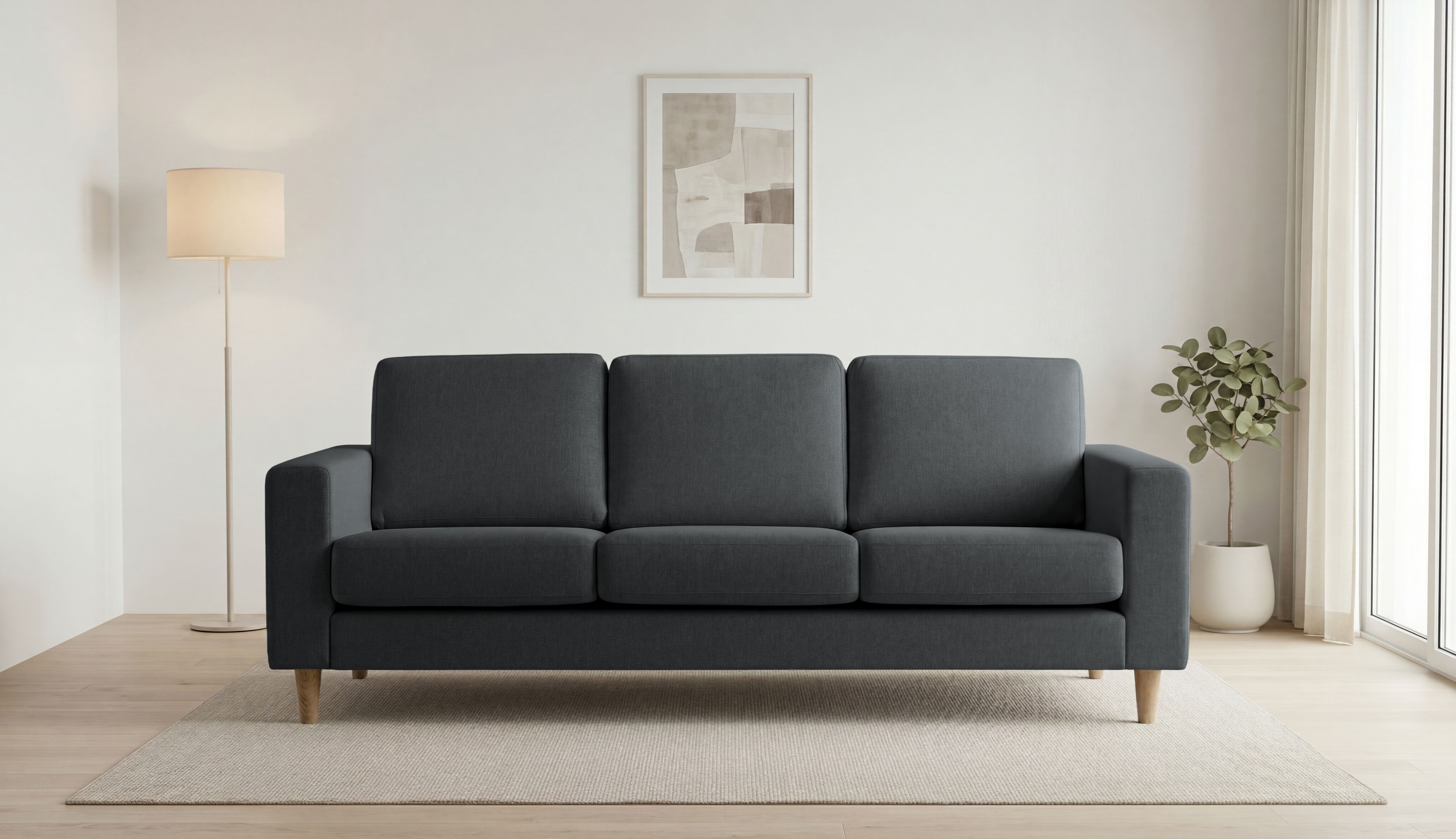 OTTO home 3-Sitzer "Tvinno" im skandinavischen Stil, mit Massivholzfüßen, Breite 217 cm