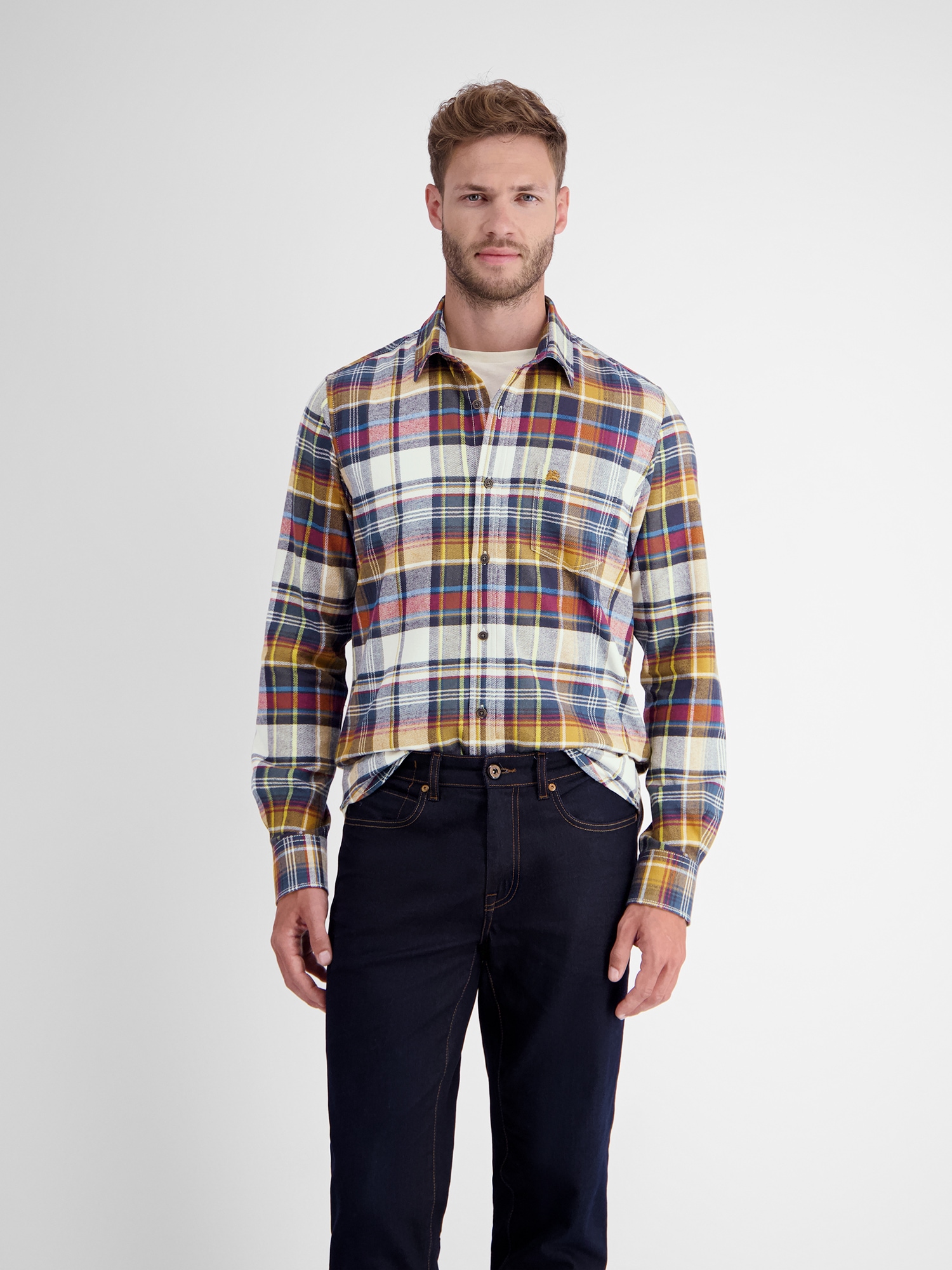 ▷ in »LERROS bestellen Twillqualität« | BAUR Flannelhemd kerniger Langarmhemd LERROS