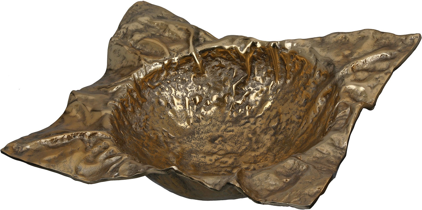 GILDE Schale »Deko-Schale Crumple goldfarben« 1 aus Aluminium