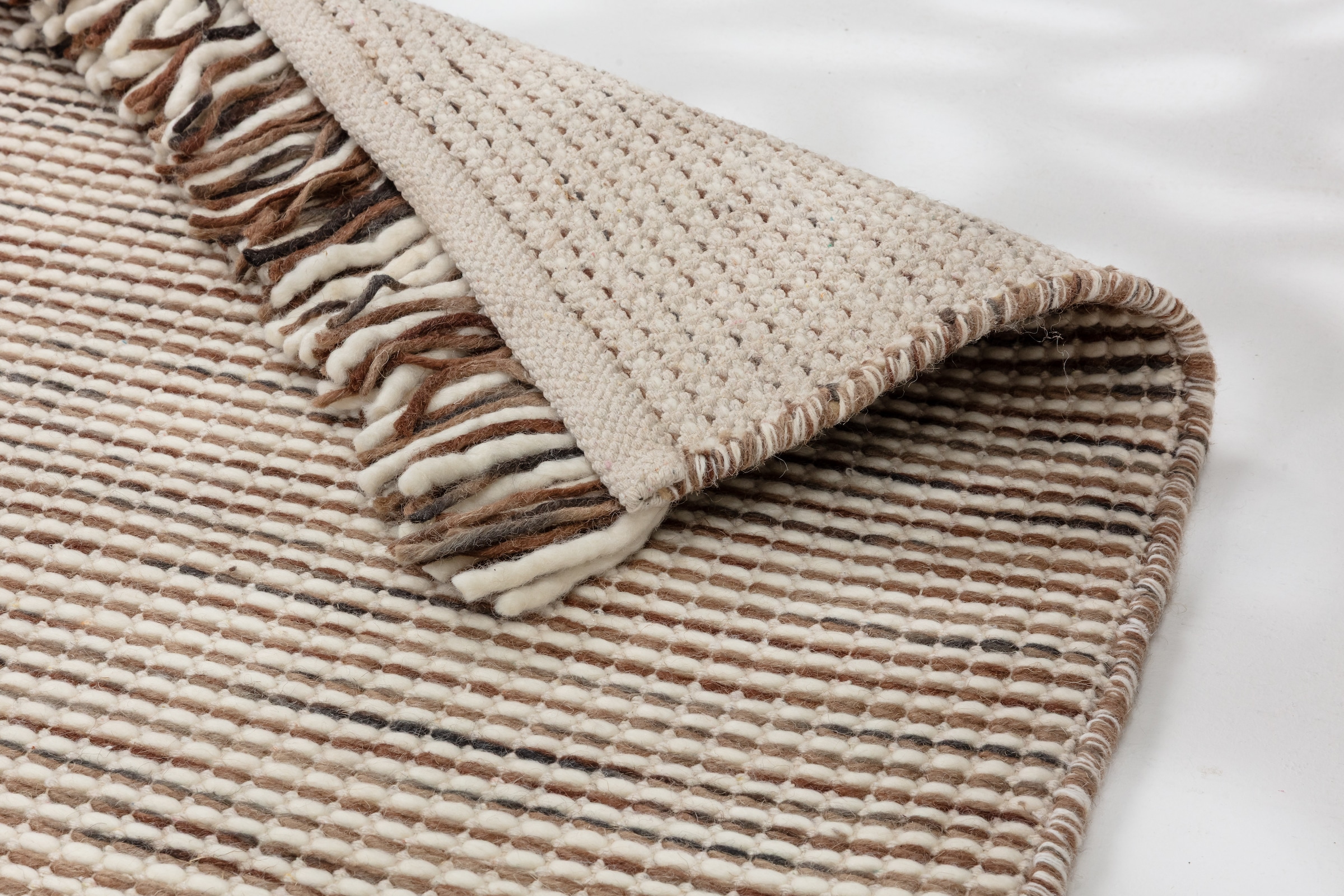 SCHÖNER WOHNEN-Kollektion Teppich »Arina« rechteckig 10 mm Höhe 80% reine Wolle, gewebte Struktur, meliert, mit Fransen, Wohnzimmer