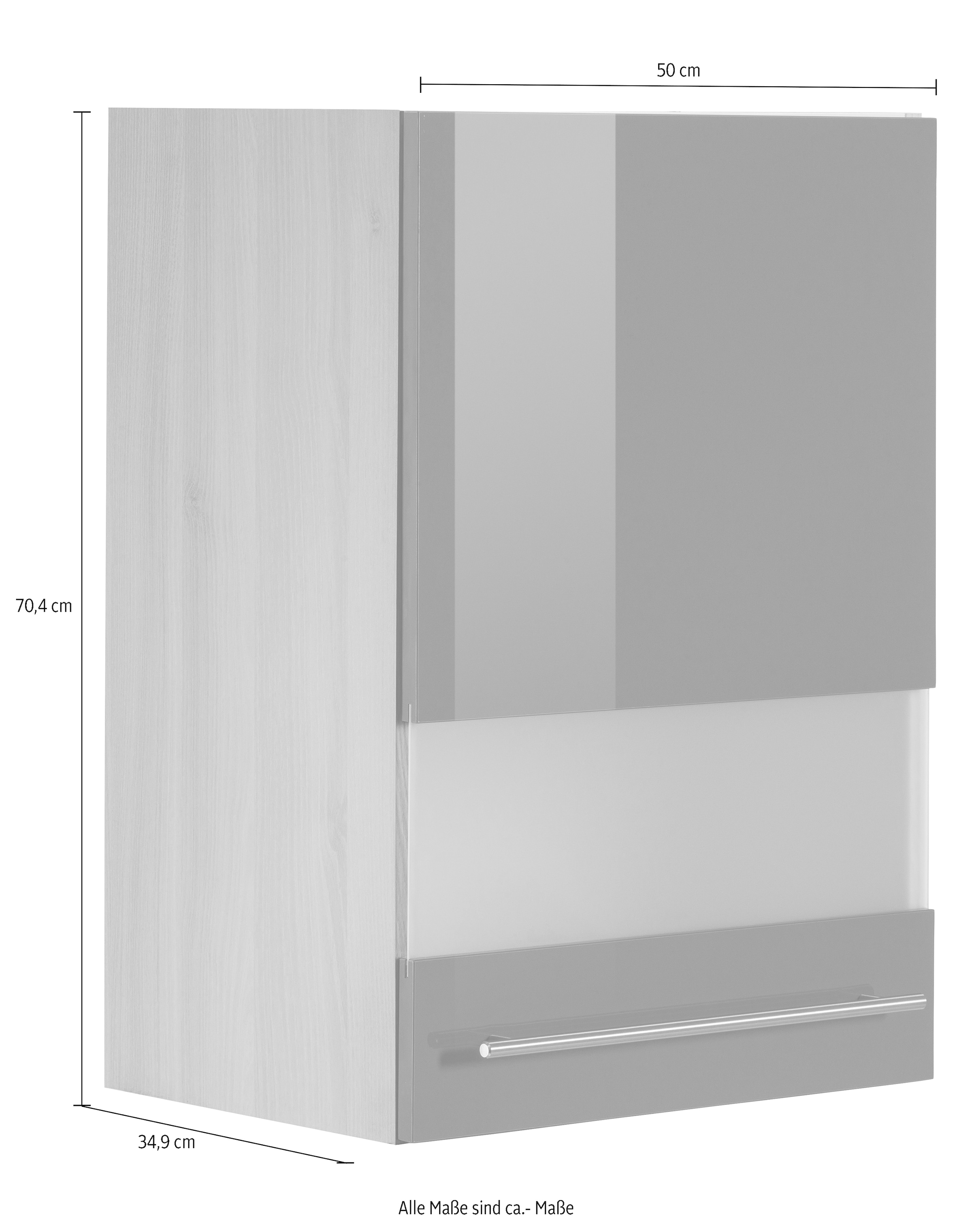 OPTIFIT Glashängeschrank »Bern«, Breite 50 cm, Front mit Milchglas-Einsatz,  mit Metallgriff kaufen | BAUR