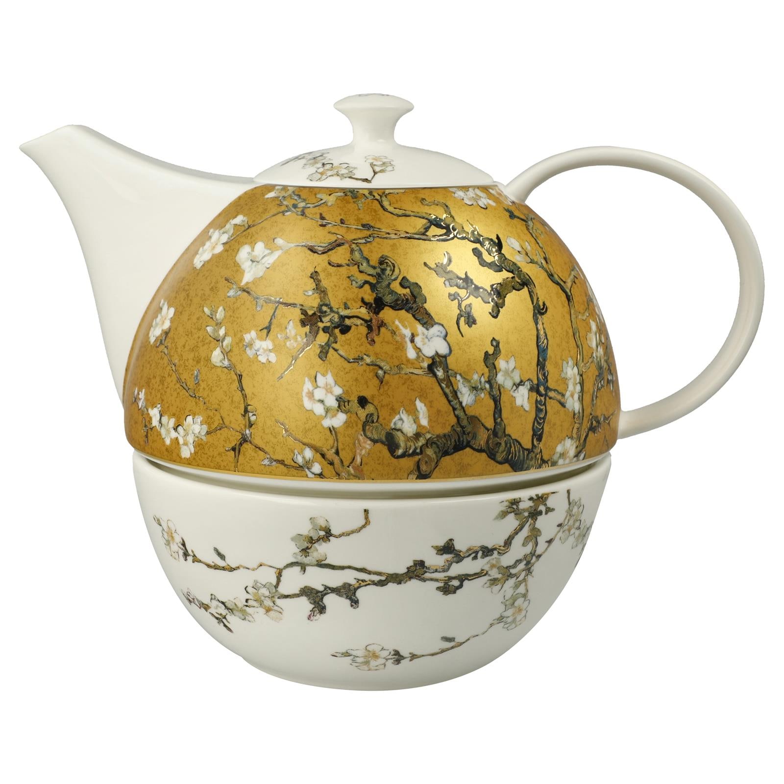Goebel Teekanne "Teekanne mit Stövchen Vincent van Gogh - Mandelbaum 1,2 l bunt" 1 Stk. tlg. Handwäsche wird empfohlen