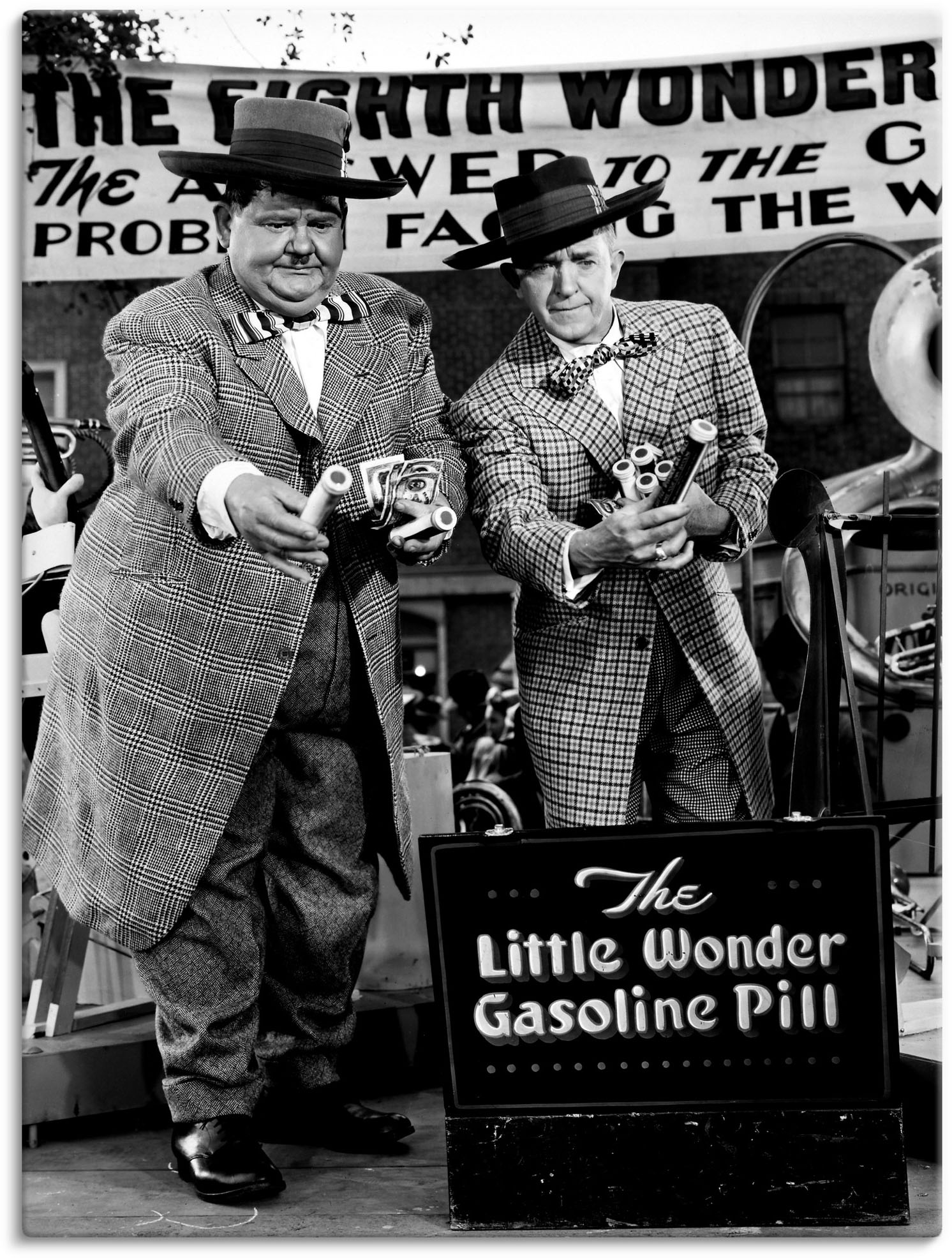 Artland Leinwandbild "Dick und Doof und die Wunderpille, 1943" Stars 1 Stk. tlg. auf Holzrahmen gespannt