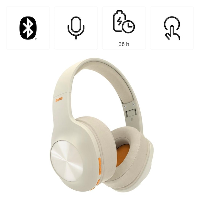 Hama Bluetooth-Kopfhörer »Bluetooth® Kopfhörer Over Ear ohne Kabel, Bass  Boost, faltbar kabellos«, A2DP Bluetooth-AVRCP Bluetooth-HFP-HSP,  Sprachsteuerung, Bluetooth Headset | BAUR